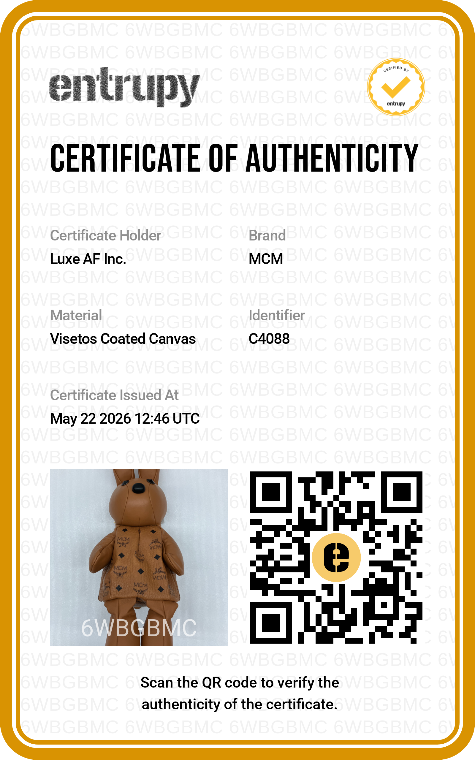 MCM Zoo Brown Rabbit Backpack MCM37