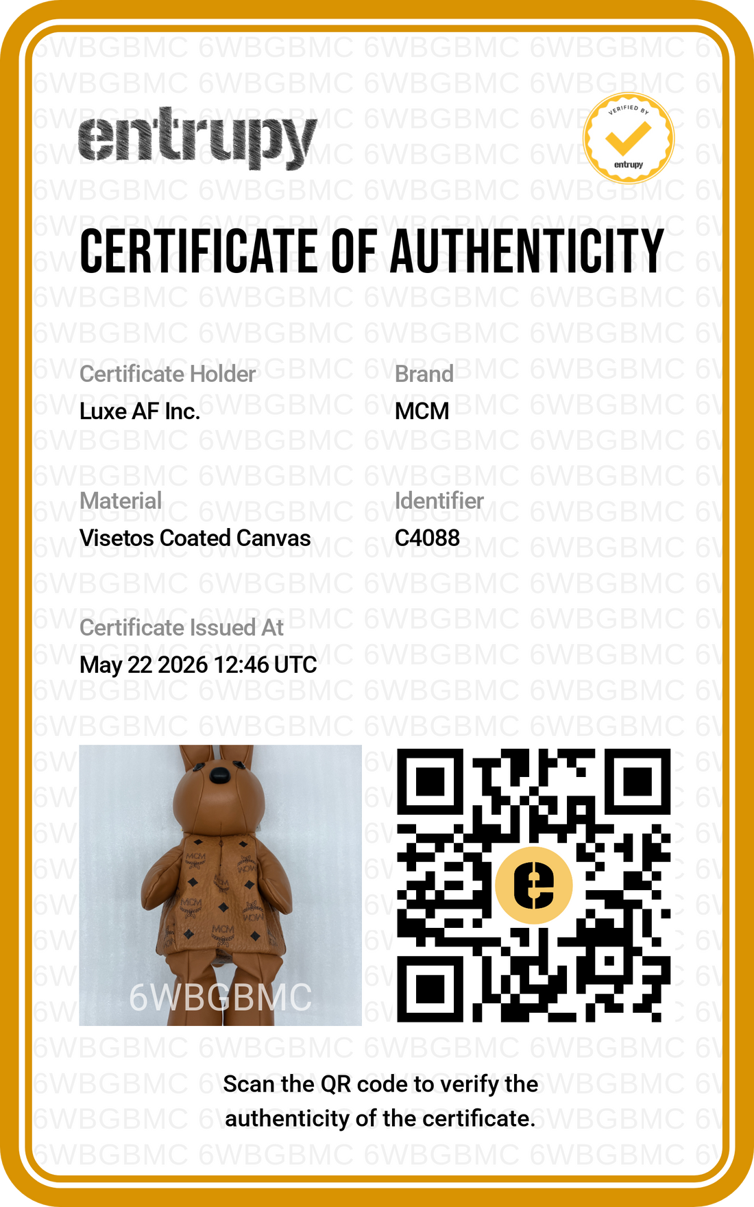 MCM Zoo Brown Rabbit Backpack MCM37