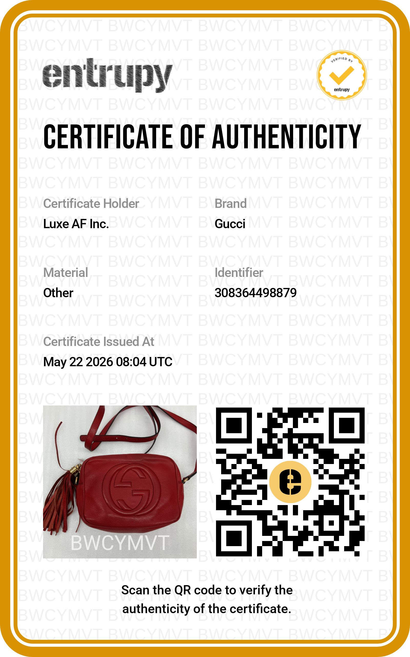 Gucci Soho Disco Red Leather Shoulder Bag GG1062
