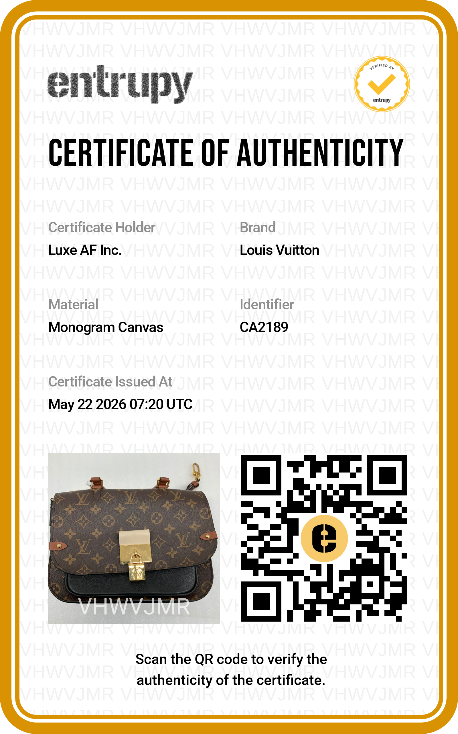 Louis Vuitton Vaugirard Monogram Canvas Handle Bag LV2793