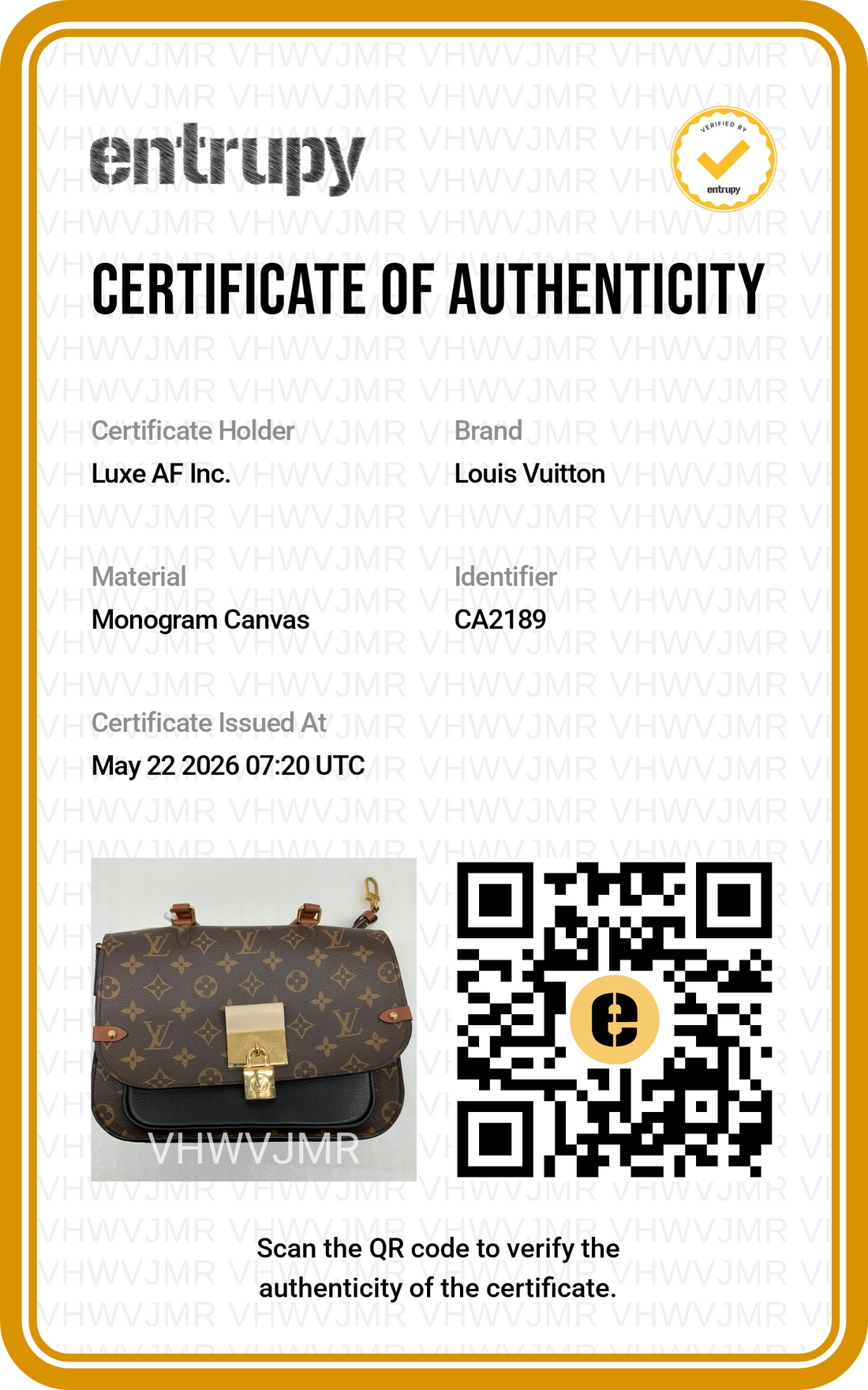 Louis Vuitton Vaugirard Monogram Canvas Handle Bag LV2793