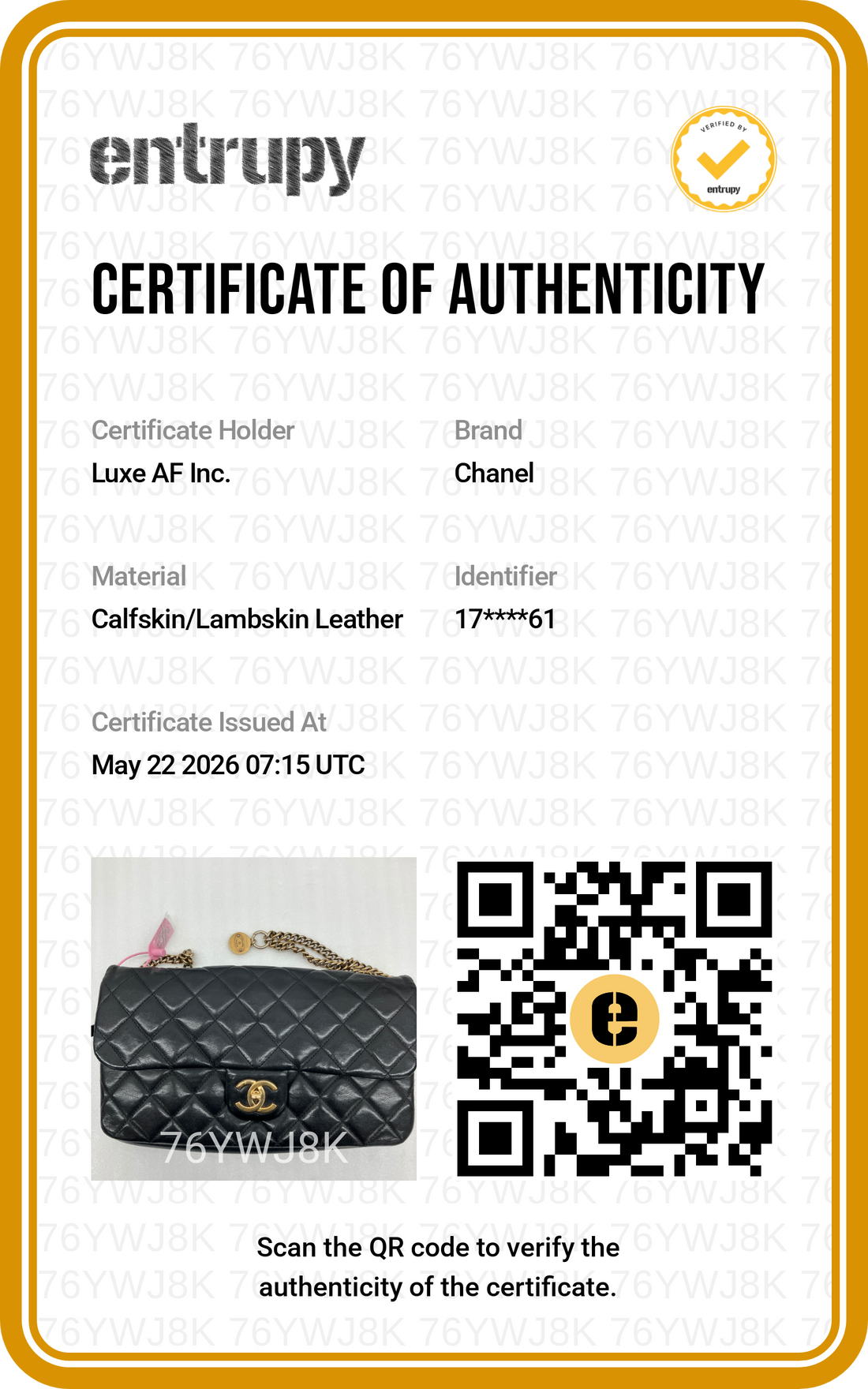Chanel 13K Classic Flap Black Quilted Leather Shoulder Bag With Gold Buckle(17***61) IRIS228