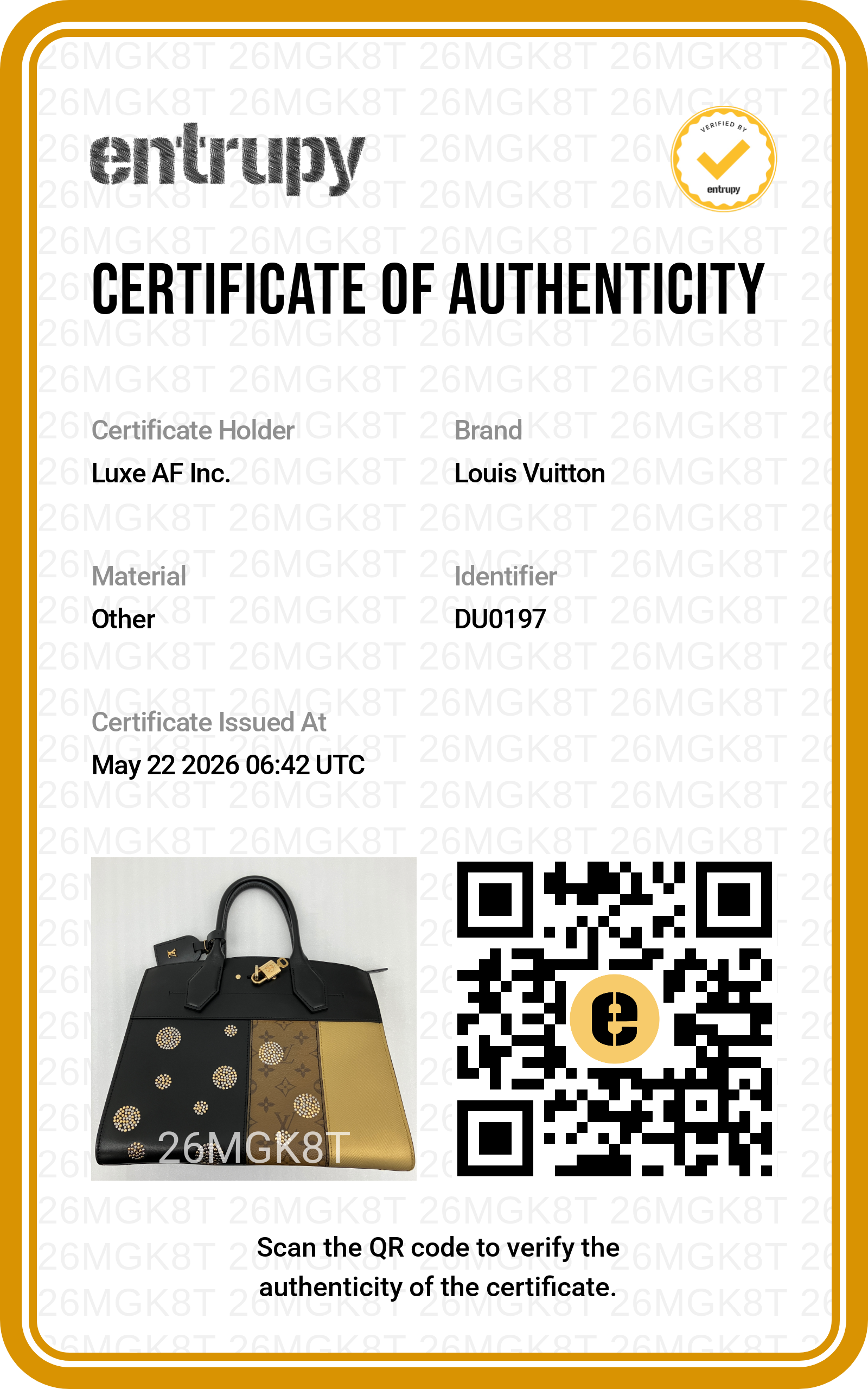Louis Vuitton City Steamer Monogram Reverse Canvas Handle Bag LV2786