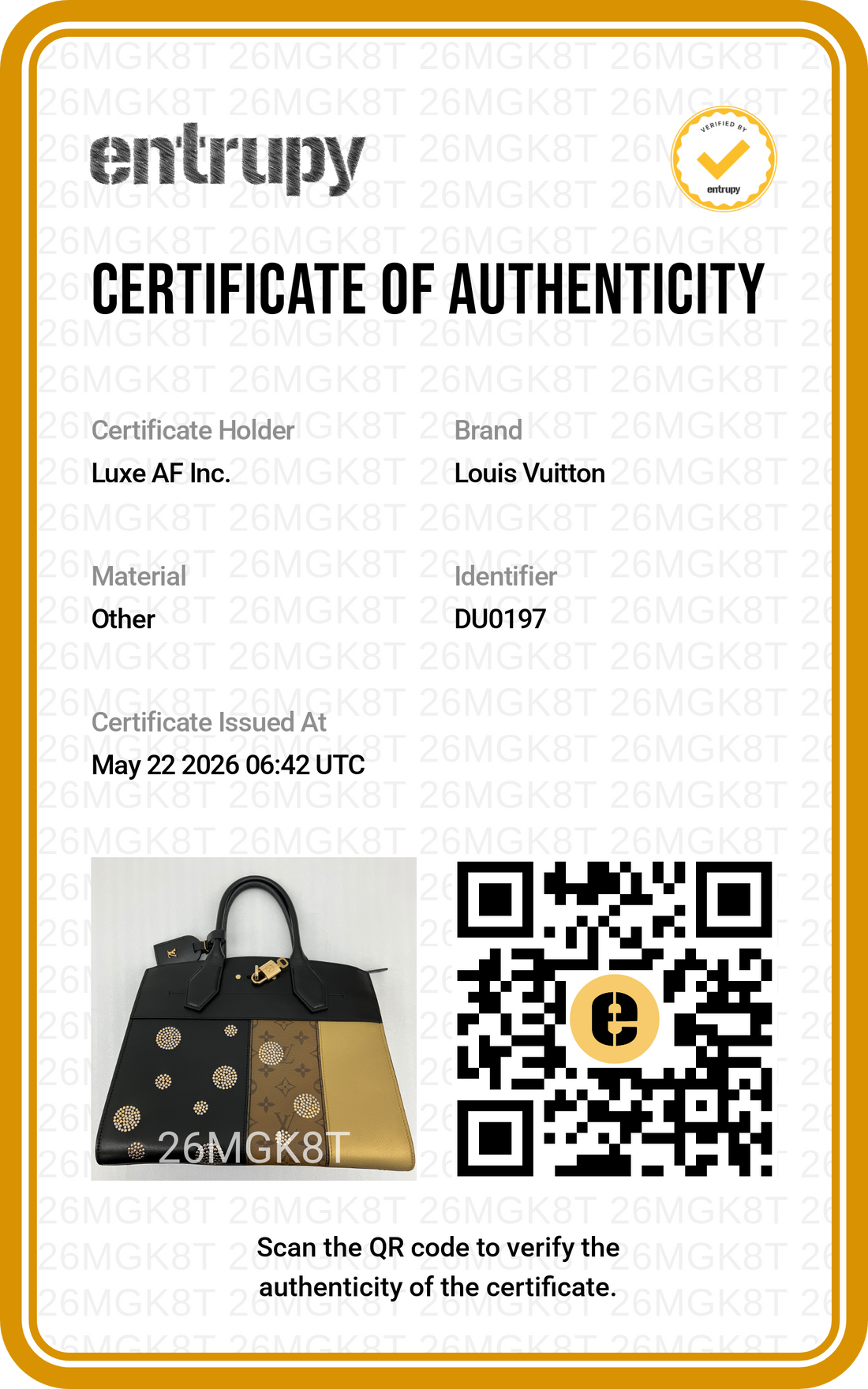 Louis Vuitton City Steamer Monogram Reverse Canvas Handle Bag LV2786