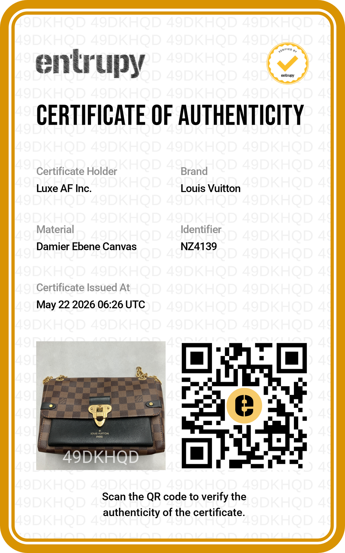 Louis Vuitton Vavin Damier Ebene Canvas Shoulder Bag LV2785