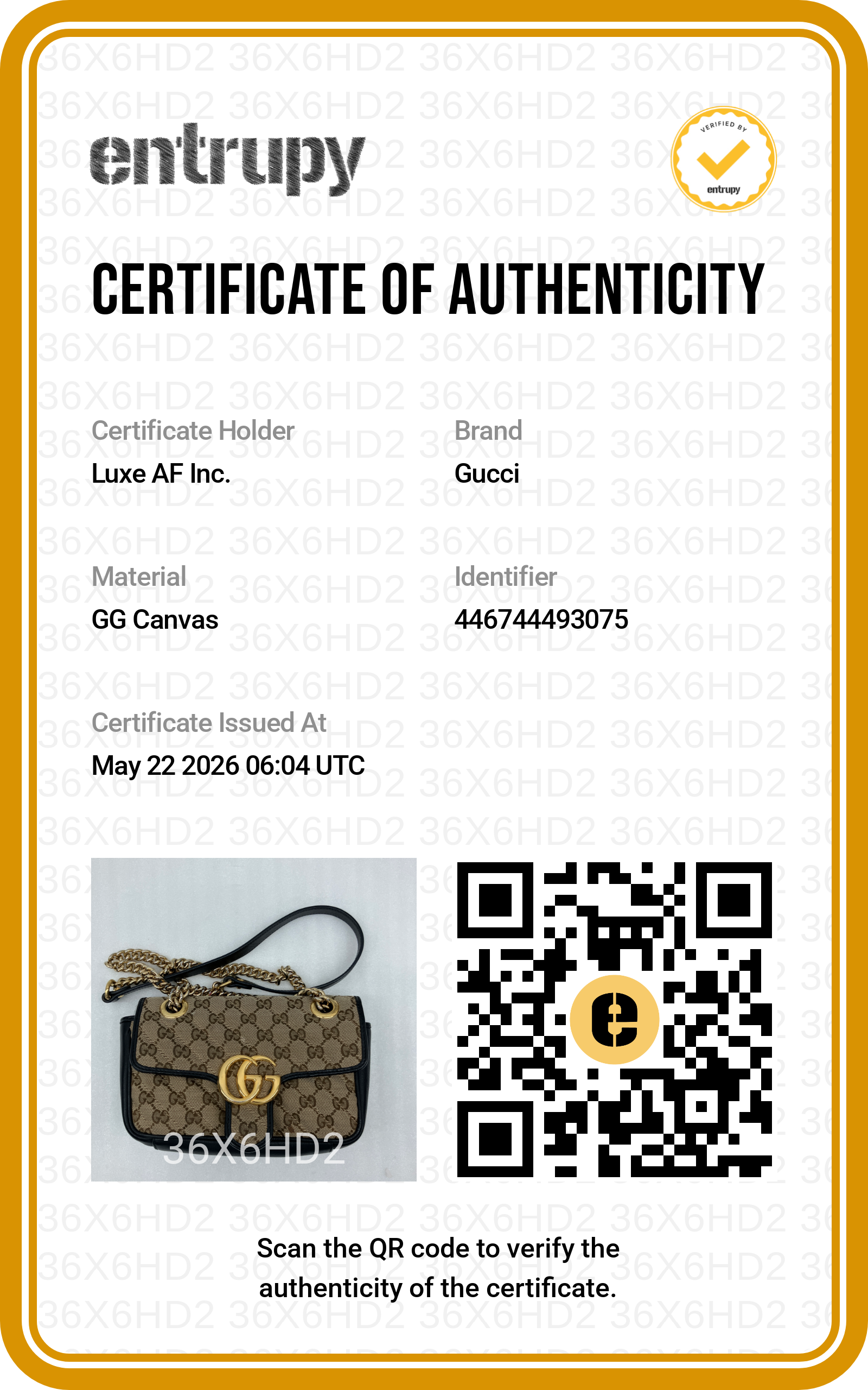 Gucci GG Marmont Beige GG Canvas Shoulder Bag GG1104