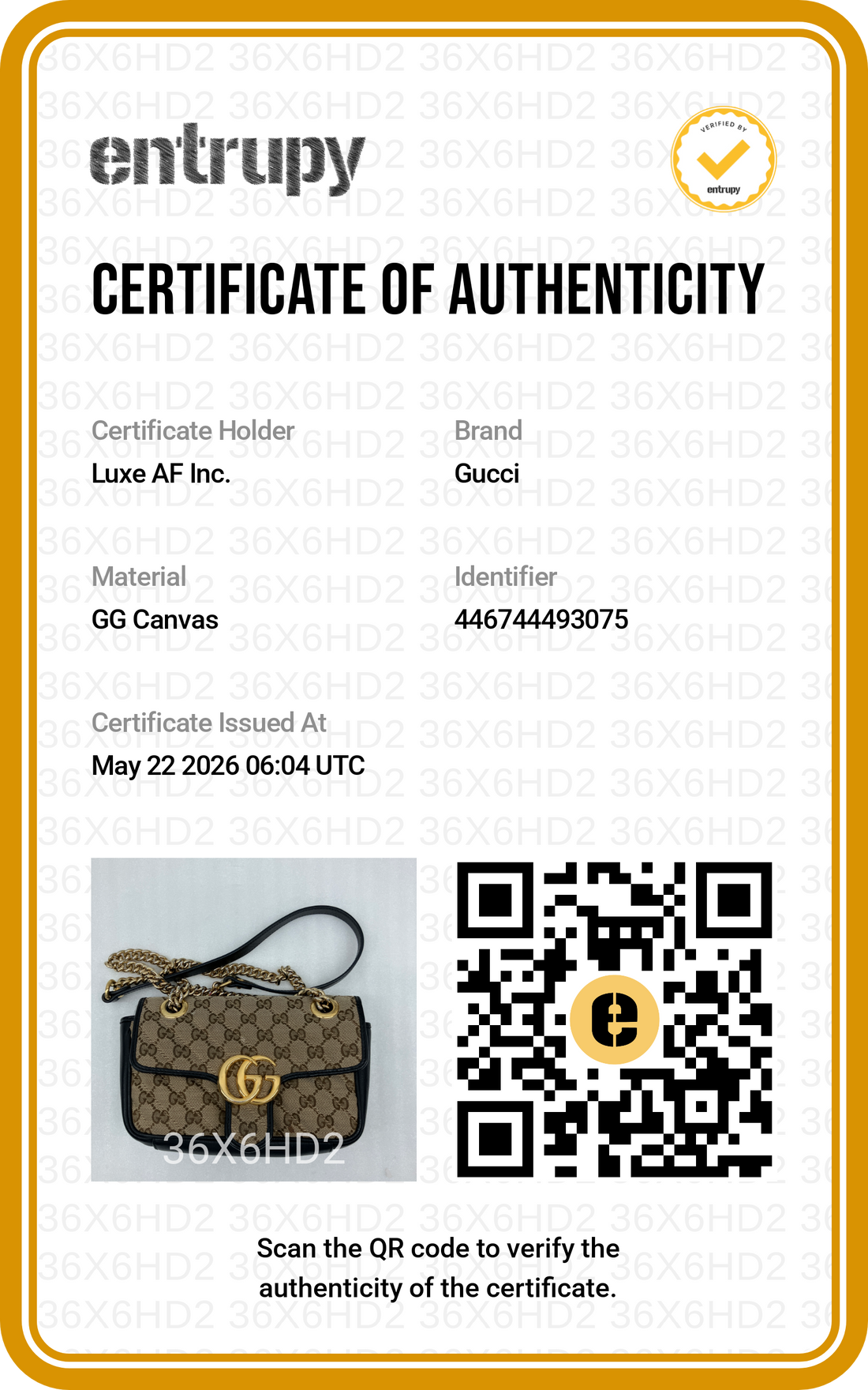 Gucci GG Marmont Beige GG Canvas Shoulder Bag GG1104