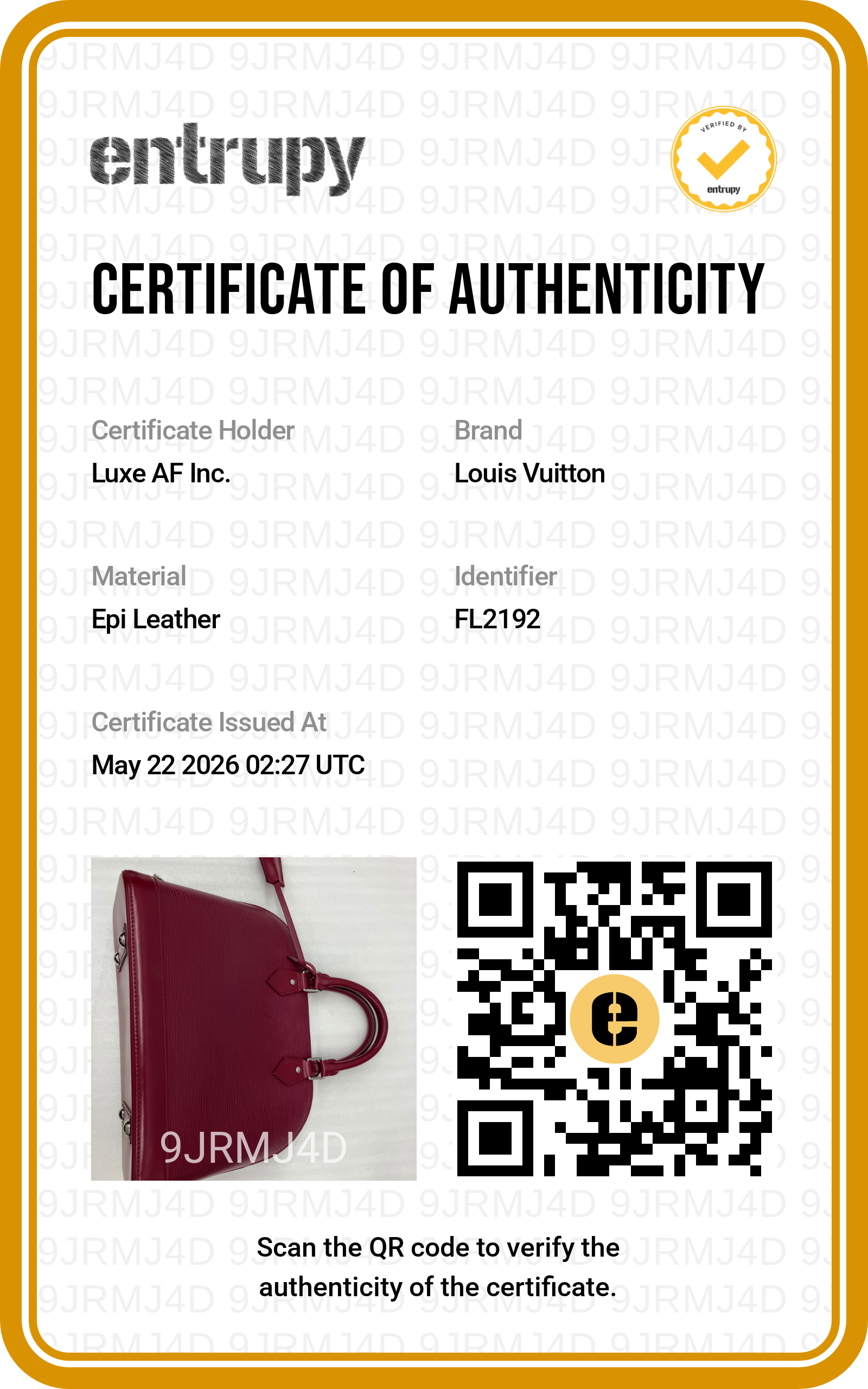 Louis Vuitton Alma Red Epi Leather Handle Bag LV2783