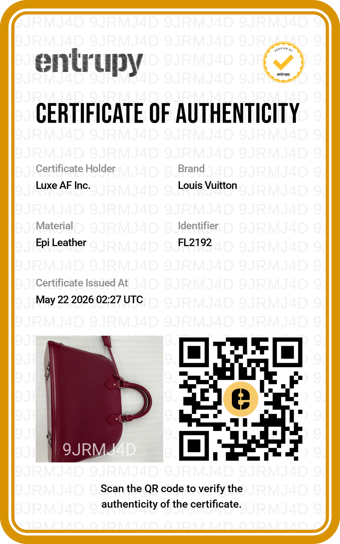 Louis Vuitton Alma Red Epi Leather Handle Bag LV2783