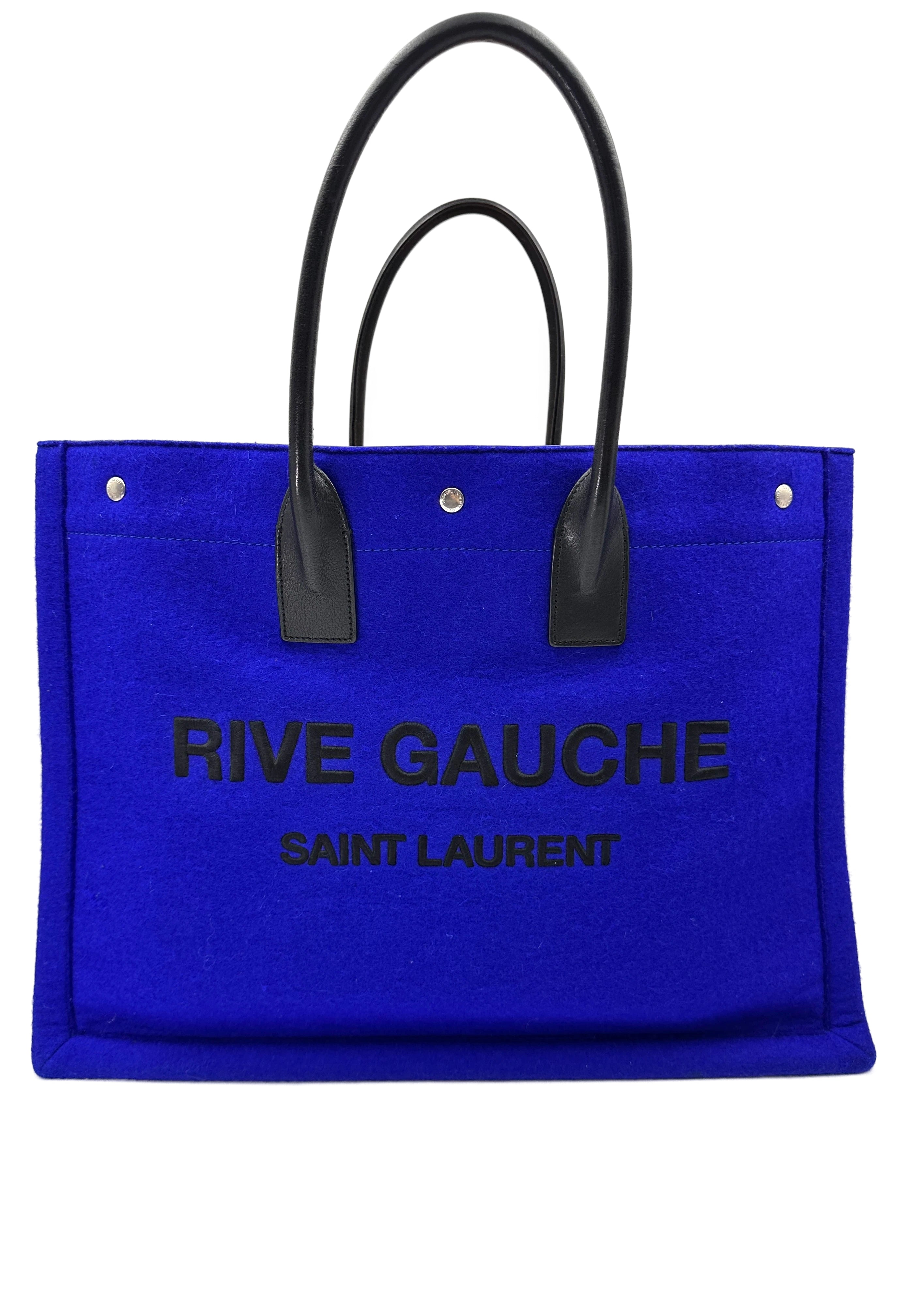 Saint Laurent Rive Gauche Blue Canvas Handle Bag SL236