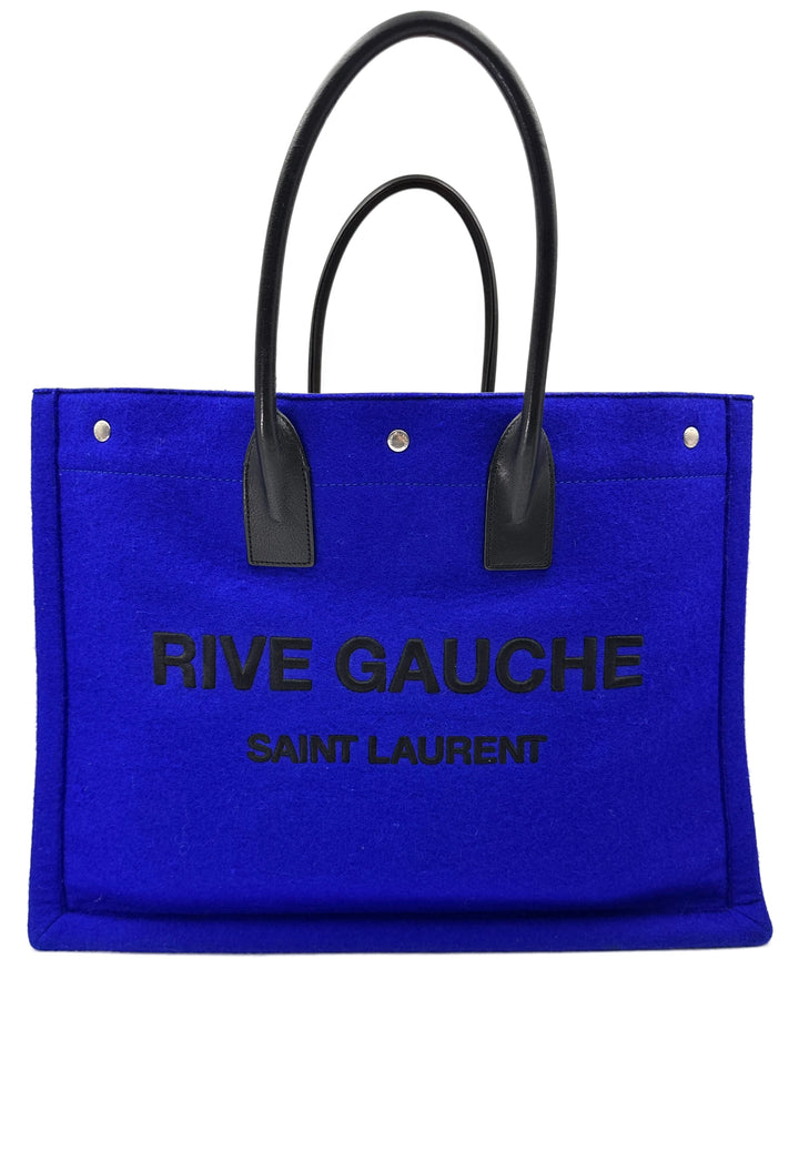 Saint Laurent Rive Gauche Blue Canvas Handle Bag SL236