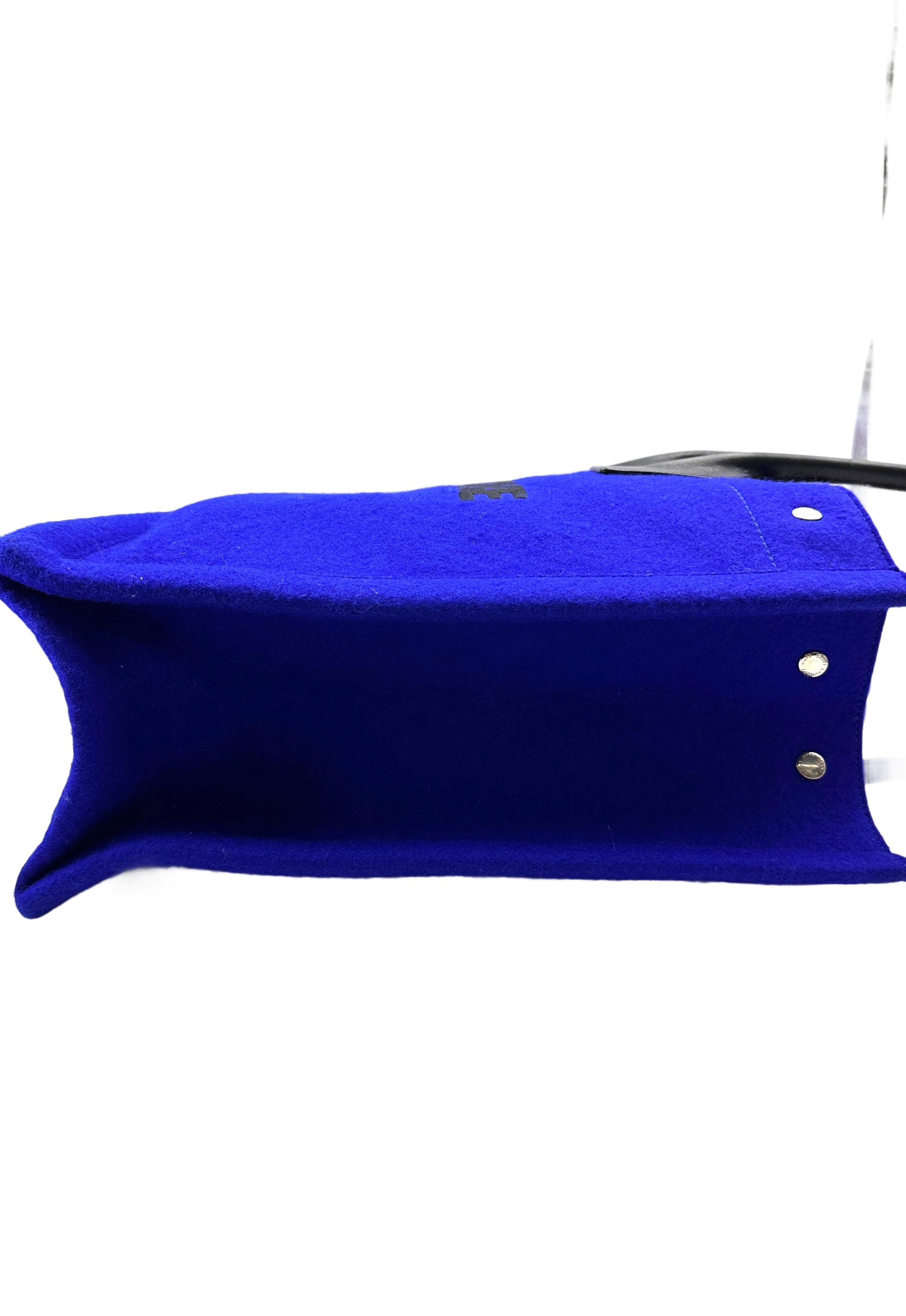 Saint Laurent Rive Gauche Blue Canvas Handle Bag SL236