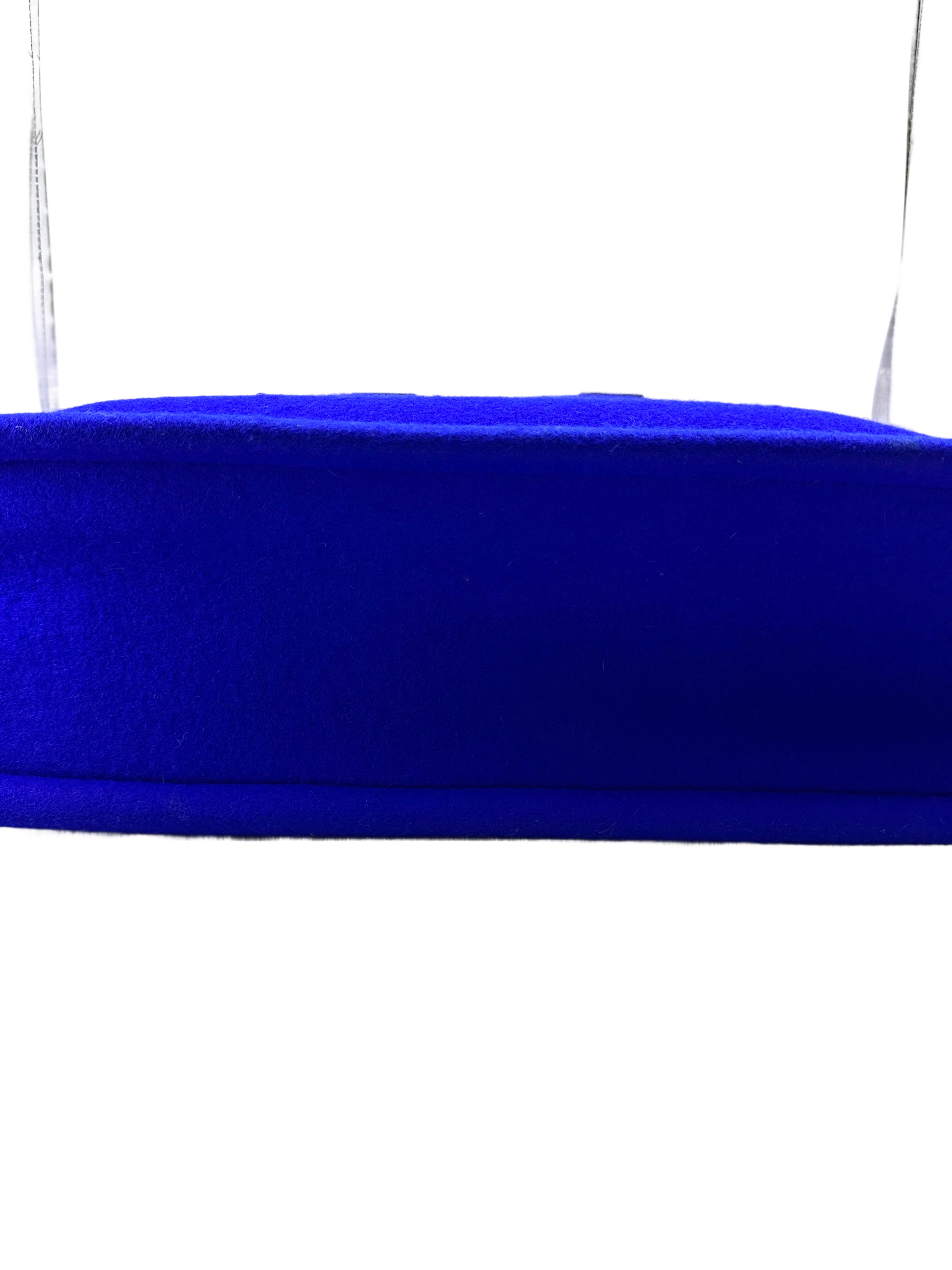 Saint Laurent Rive Gauche Blue Canvas Handle Bag SL236