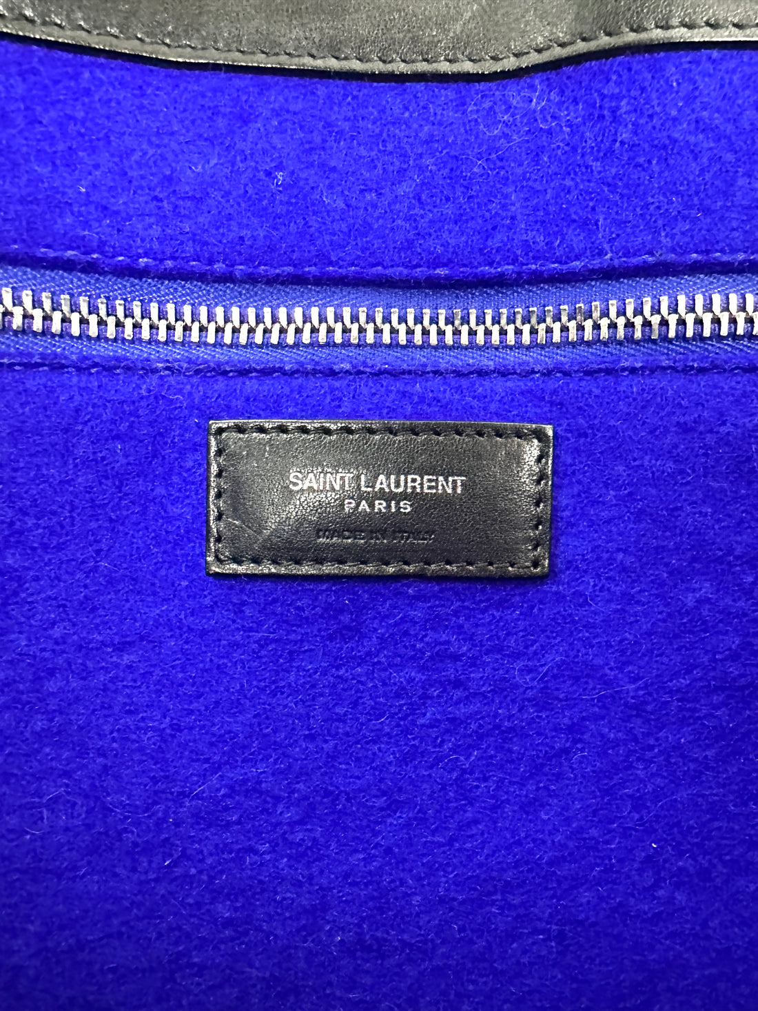 Saint Laurent Rive Gauche Blue Canvas Handle Bag SL236