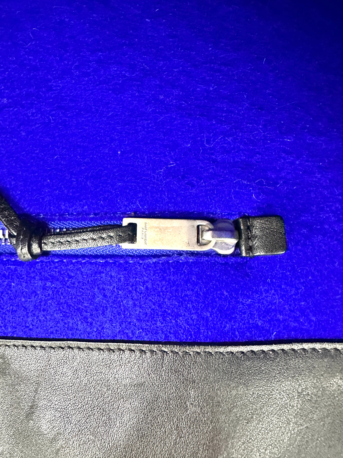 Saint Laurent Rive Gauche Blue Canvas Handle Bag SL236