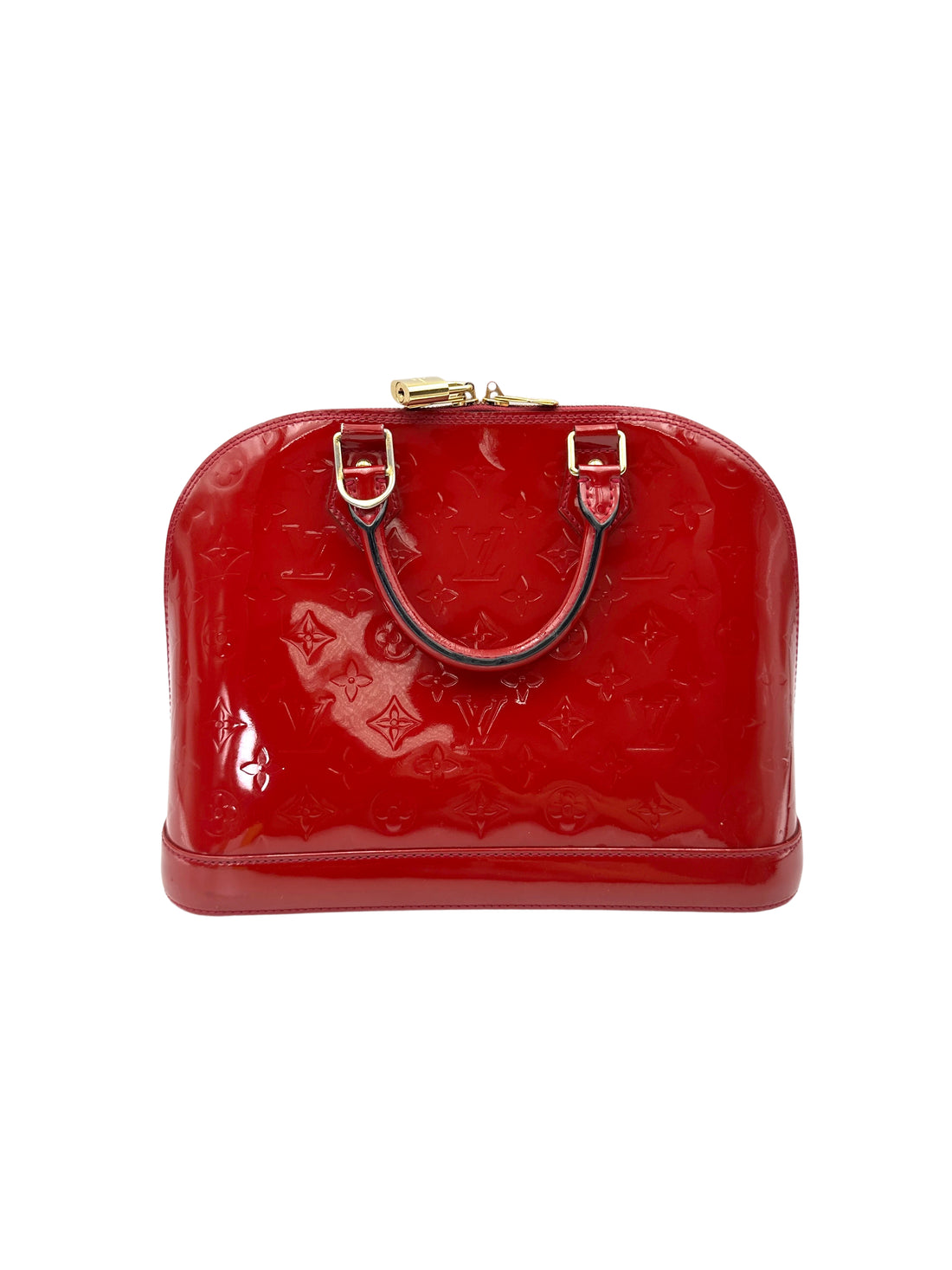Louis Vuitton Alma BB Red Monogram Vernis Leather Handle Bag LV2797