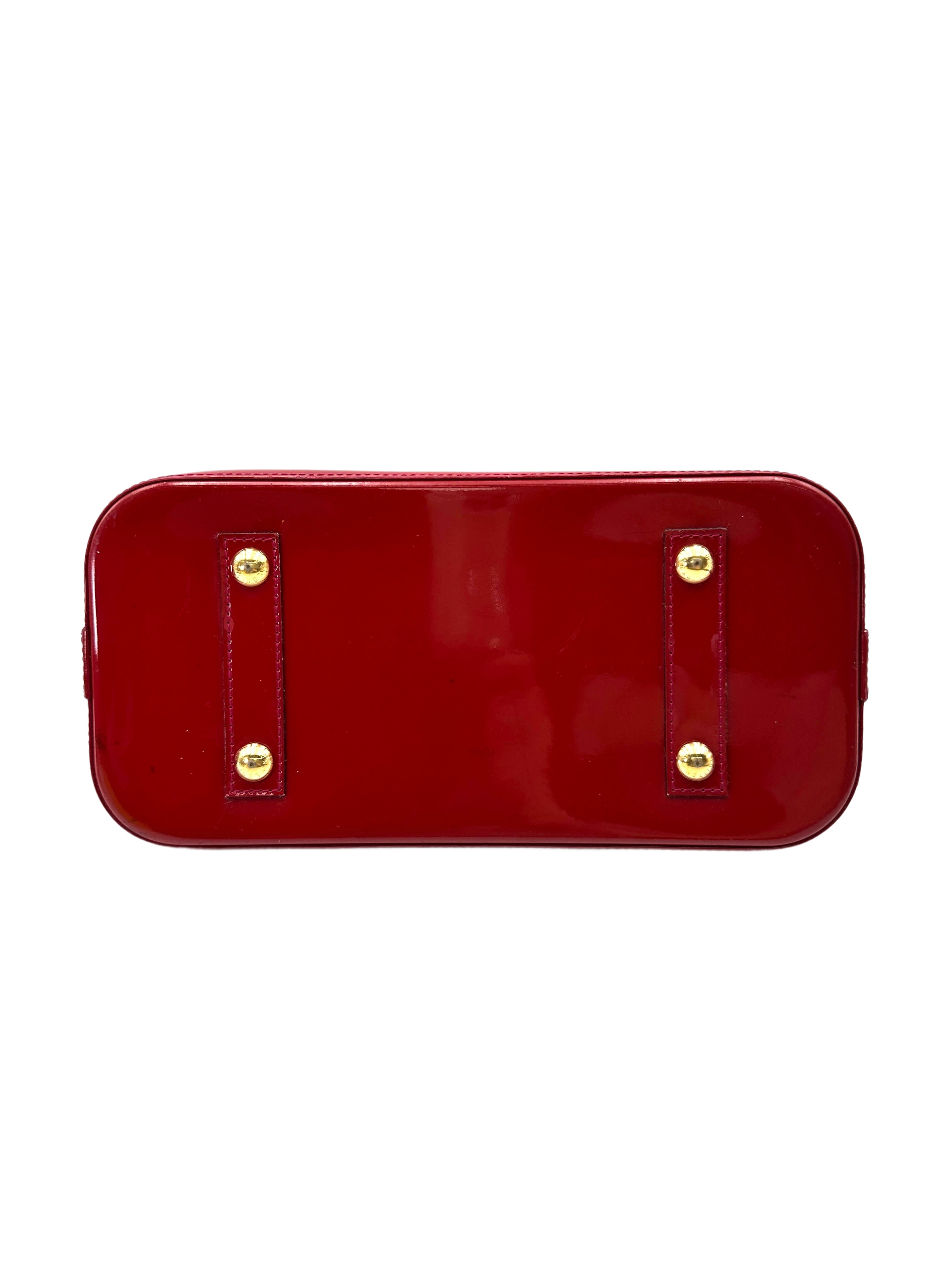 Louis Vuitton Alma BB Red Monogram Vernis Leather Handle Bag LV2797