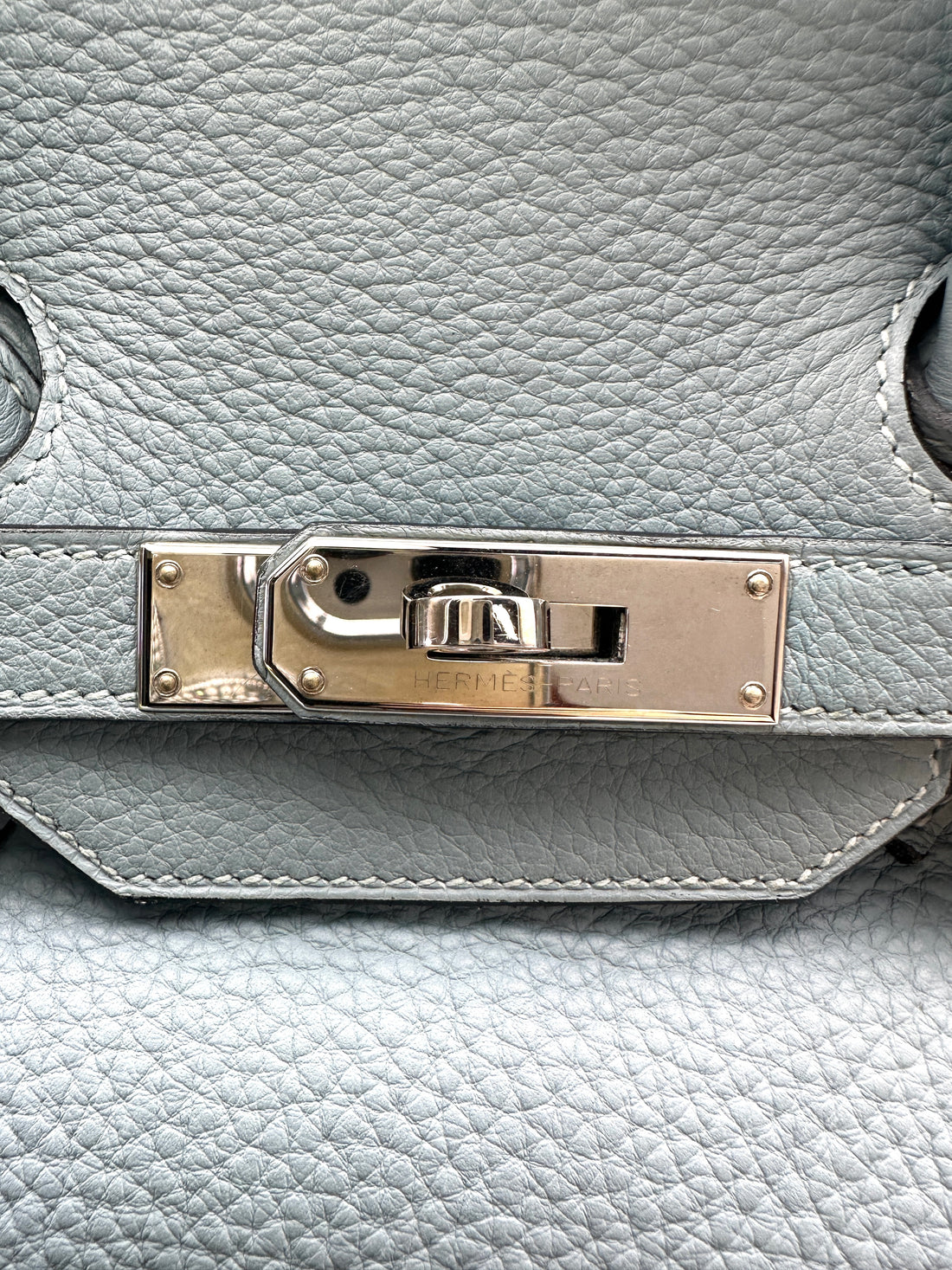 Hermes Birkin35 Blue Leather Top Handle Bag With Silver Buckle HR112