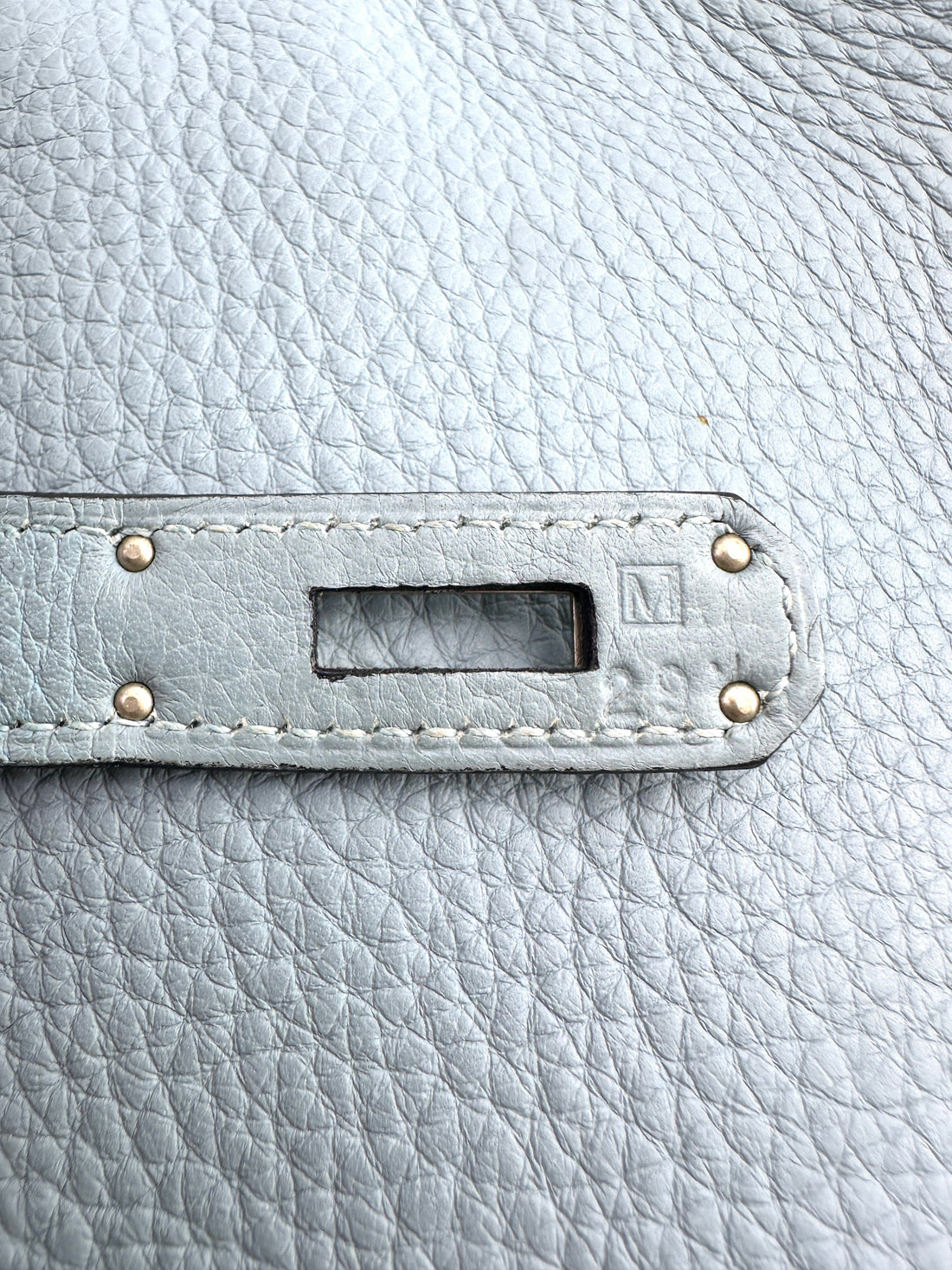 Hermes Birkin35 Blue Leather Top Handle Bag With Silver Buckle HR112