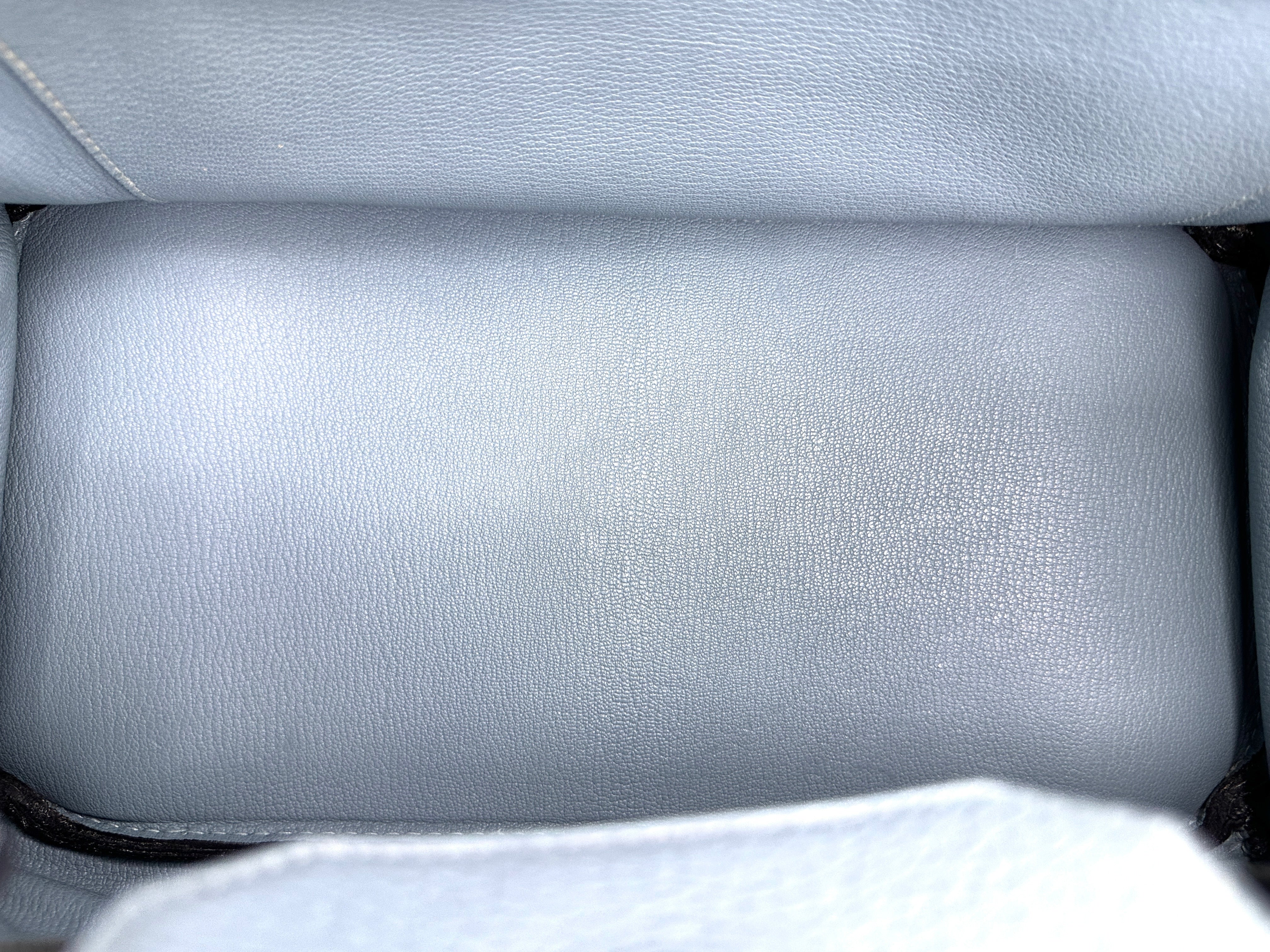 Hermes Birkin35 Blue Leather Top Handle Bag With Silver Buckle HR112