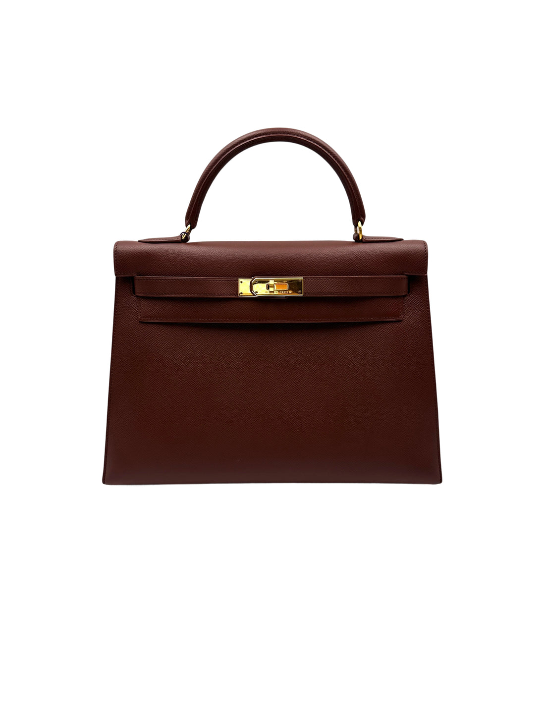 Hermes Kelly Brown Leather Top Handle Bag HR111