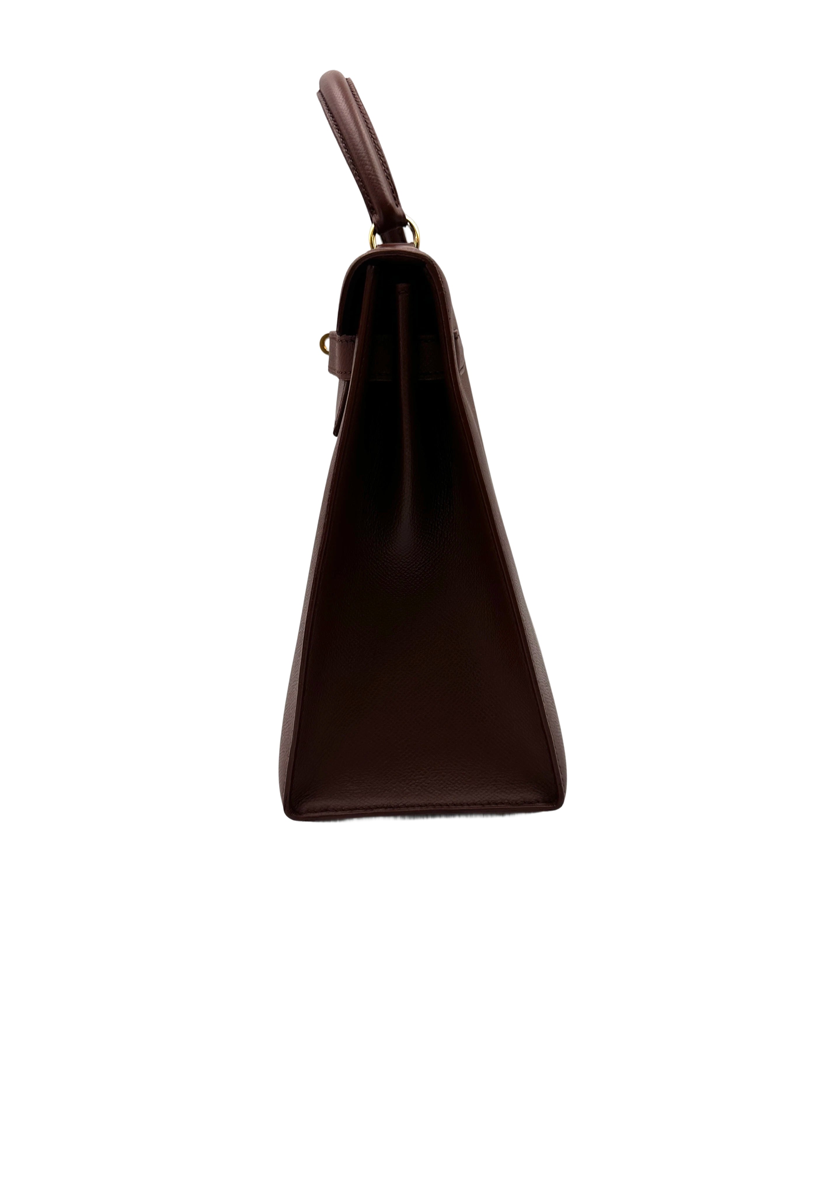 Hermes Kelly Brown Leather Top Handle Bag HR111