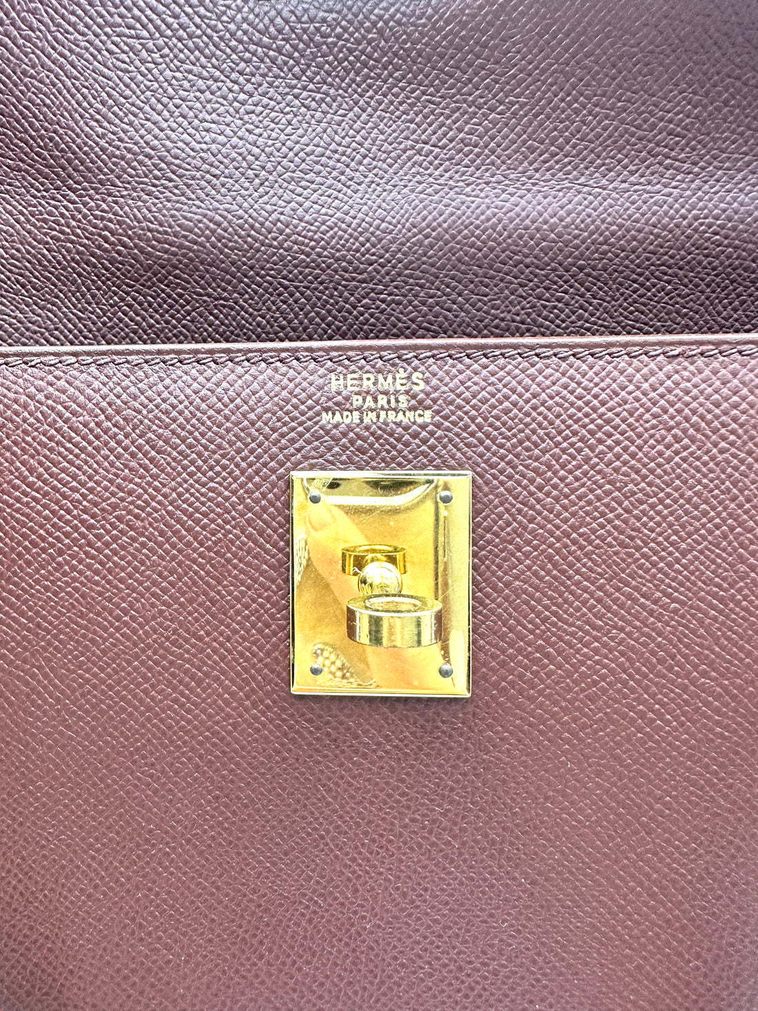 Hermes Kelly Brown Leather Top Handle Bag HR111