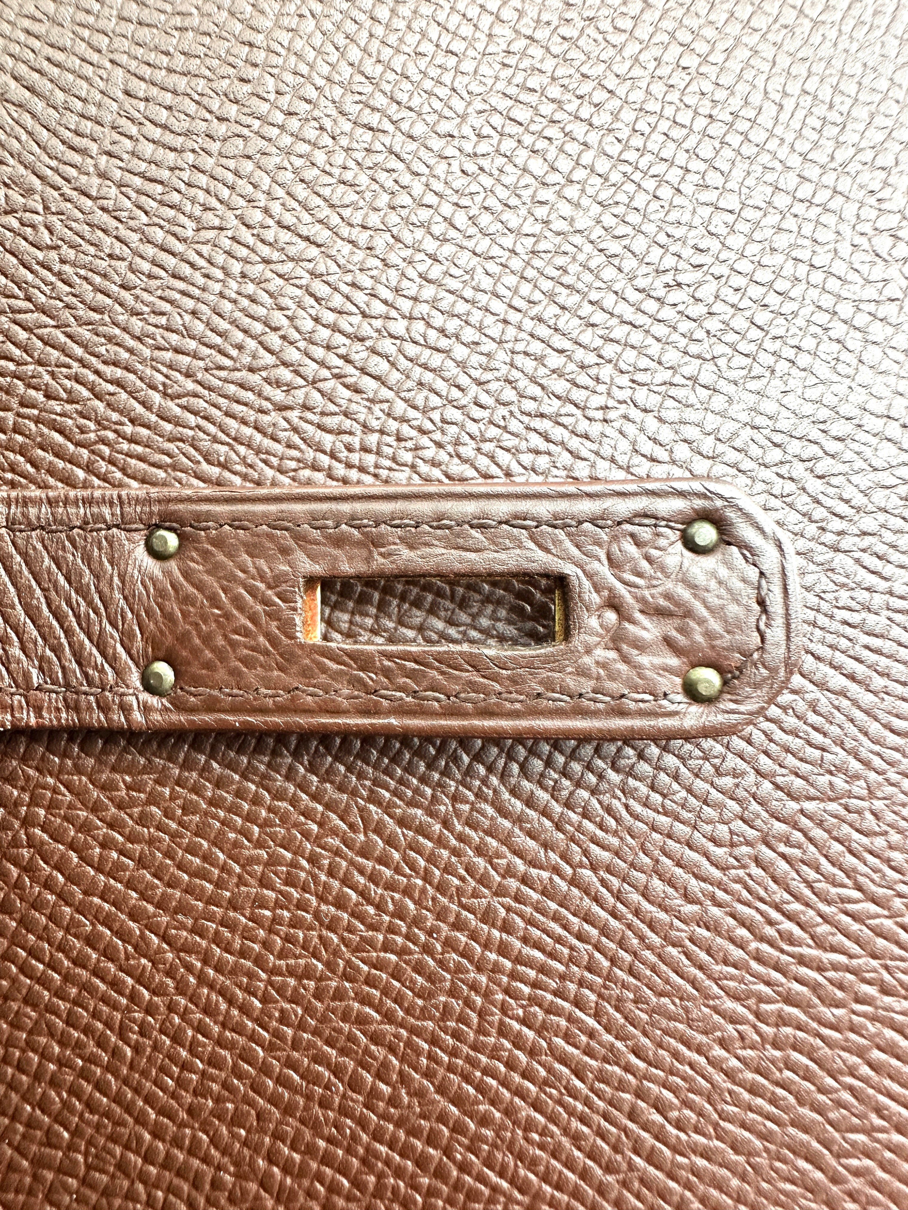 Hermes Kelly Brown Leather Top Handle Bag HR111