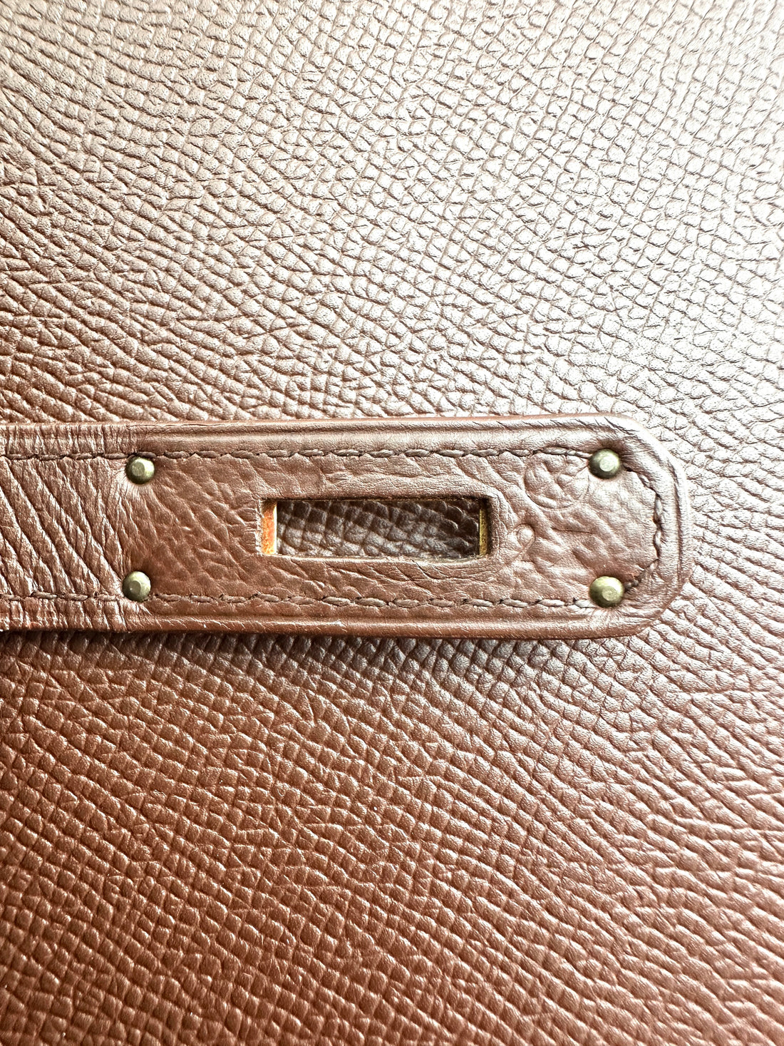 Hermes Kelly Brown Leather Top Handle Bag HR111