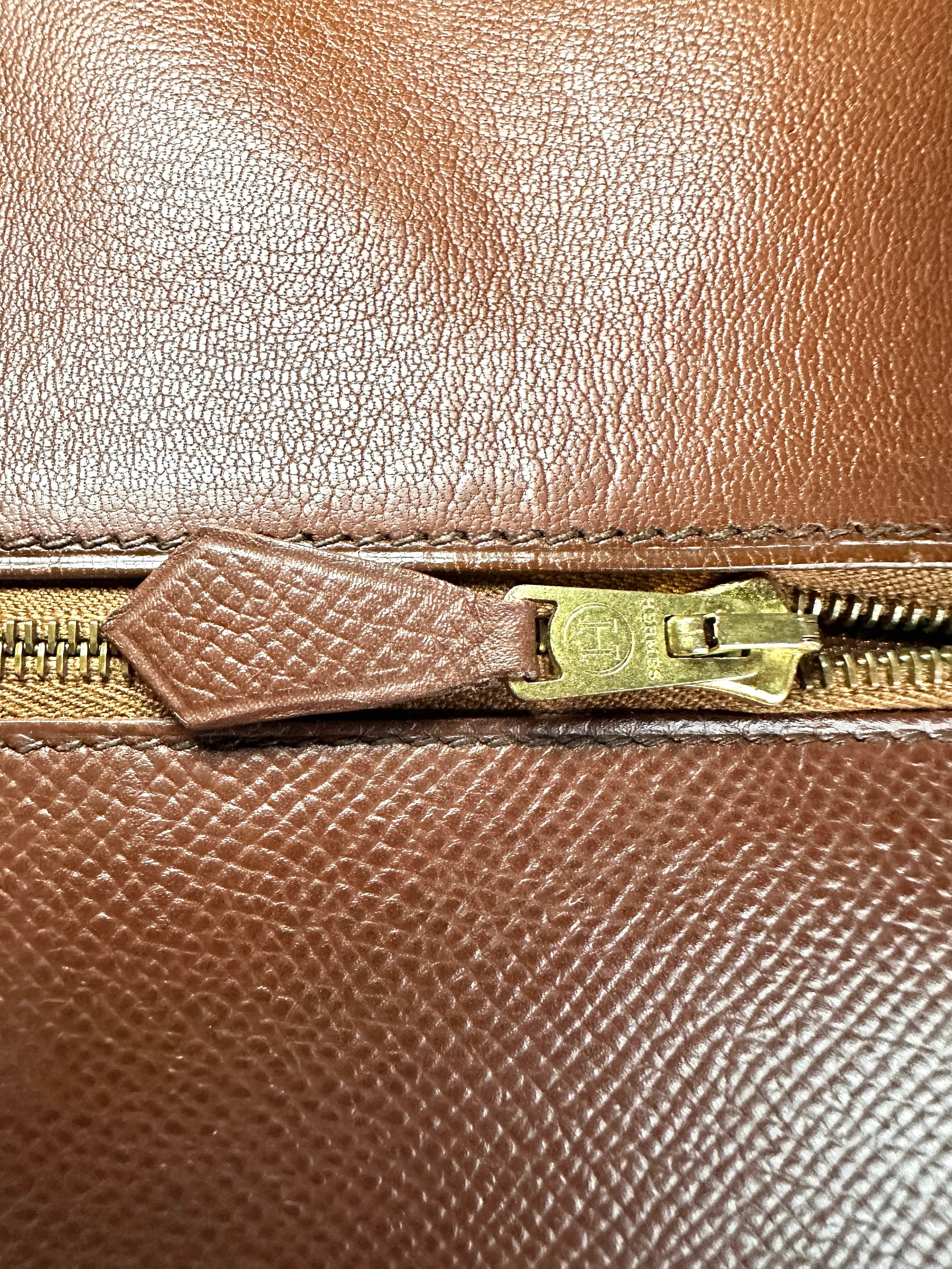 Hermes Kelly Brown Leather Top Handle Bag HR111