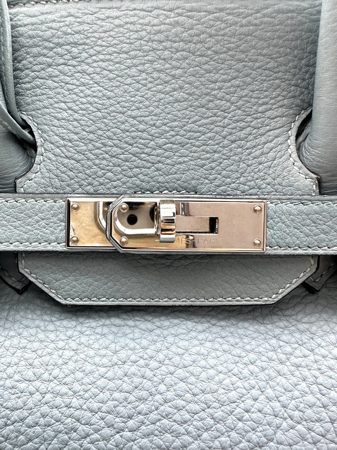 Hermes Birkin35 Blue Leather Top Handle Bag With Silver Buckle HR112