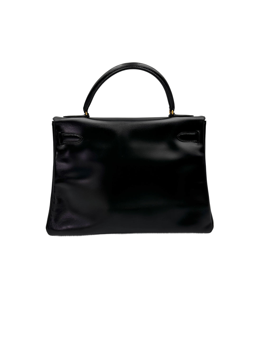 Hermes Kelly Black Leather Top Handle Bag HR113