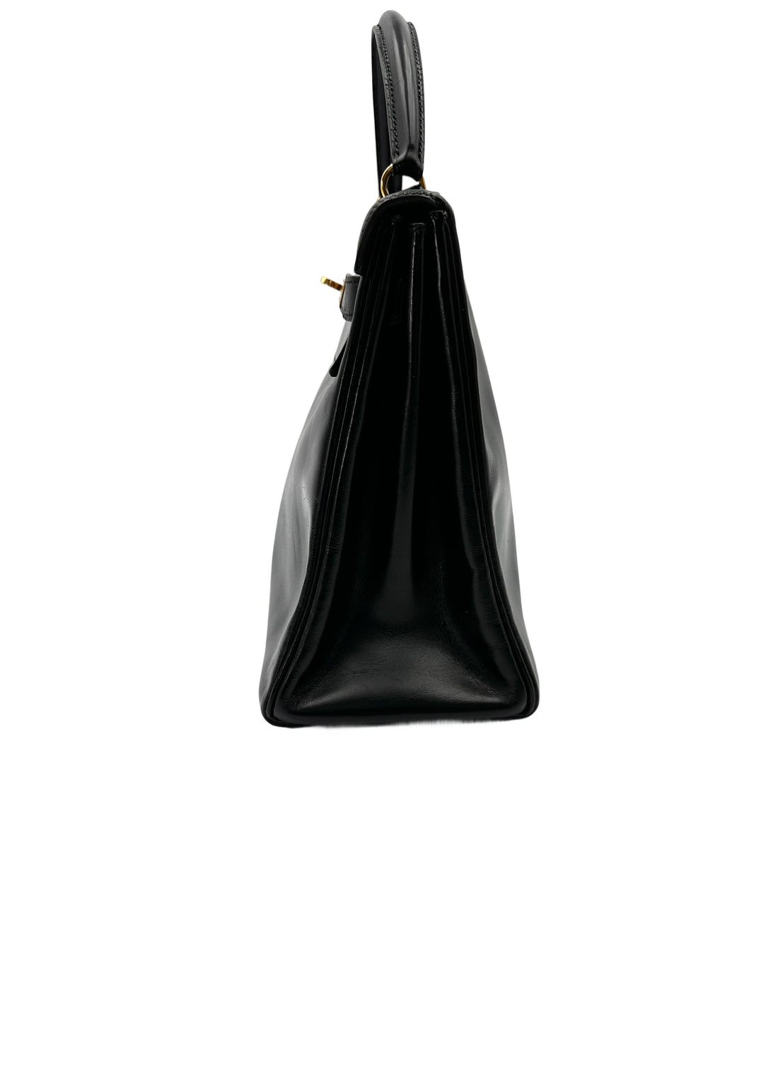 Hermes Kelly Black Leather Top Handle Bag HR113