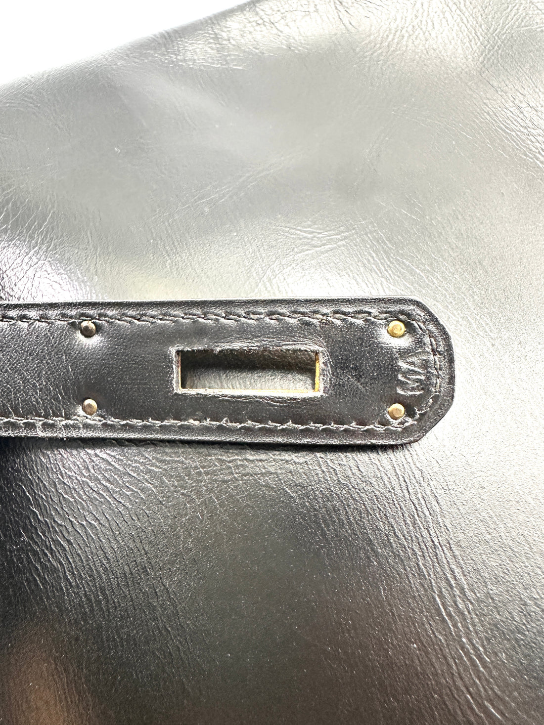 Hermes Kelly Black Leather Top Handle Bag HR113