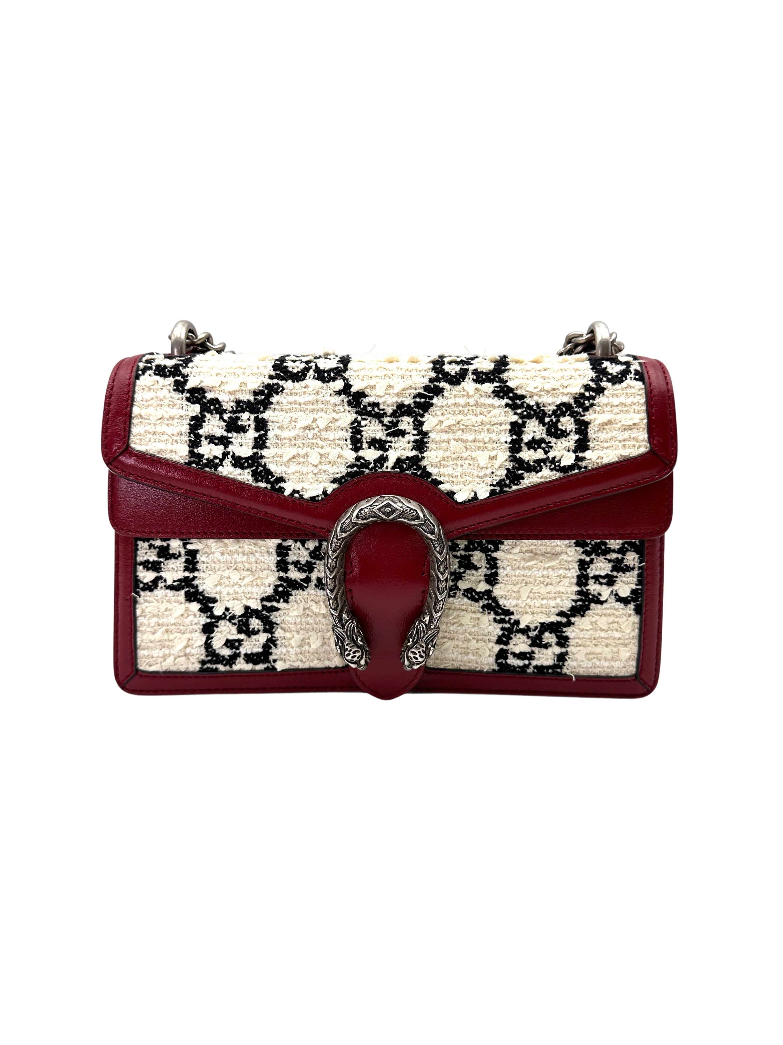 Gucci Dionysus Black/White Velvet Shoulder Bag GG1060