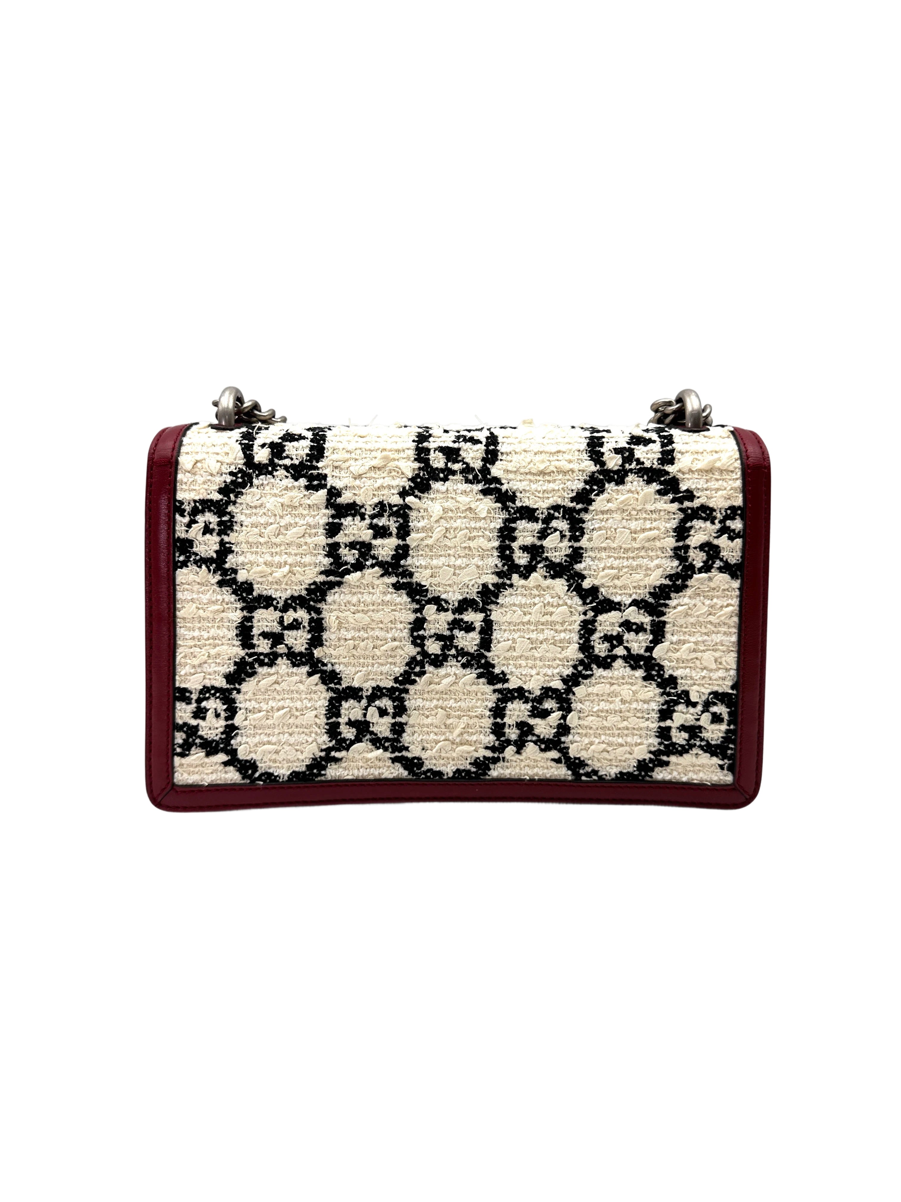 Gucci Dionysus Black/White Velvet Shoulder Bag GG1060