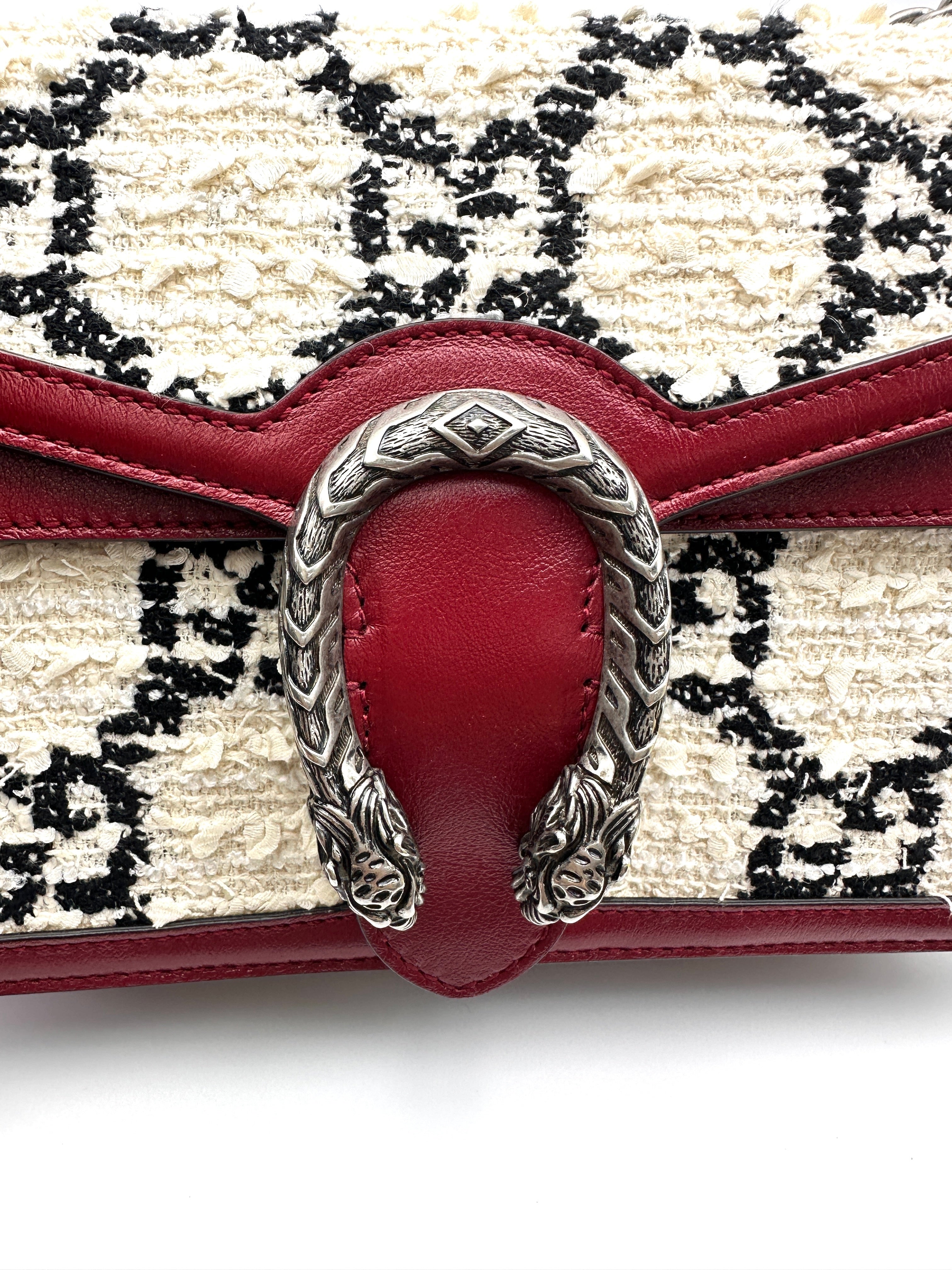Gucci Dionysus Black/White Velvet Shoulder Bag GG1060