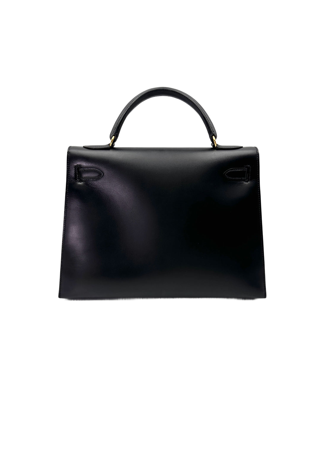 Hermes Kelly Black Leather Top Handle Bag HR110-1