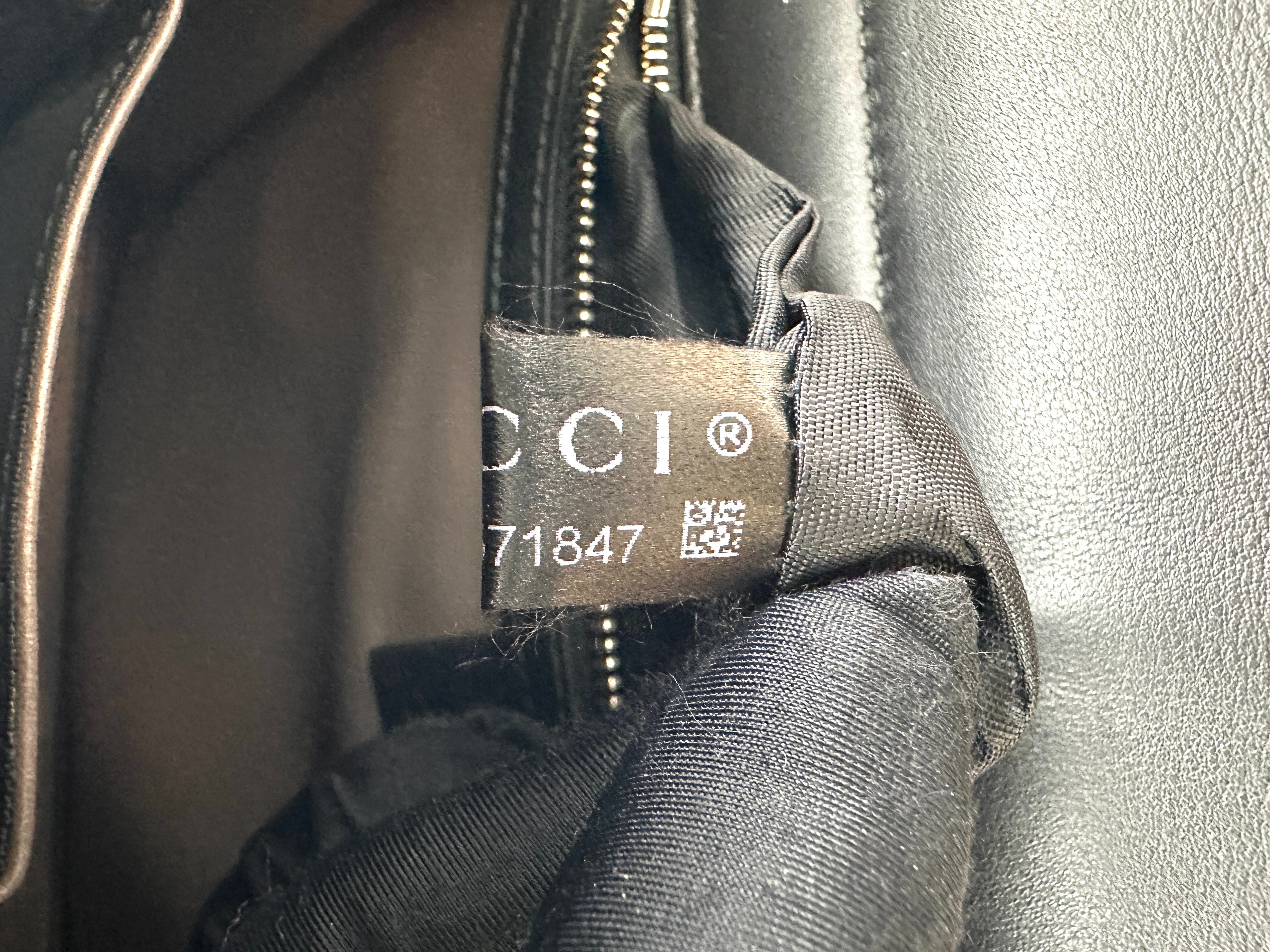 Gucci Interlocking Black Leather Shoulder Bag GG1058
