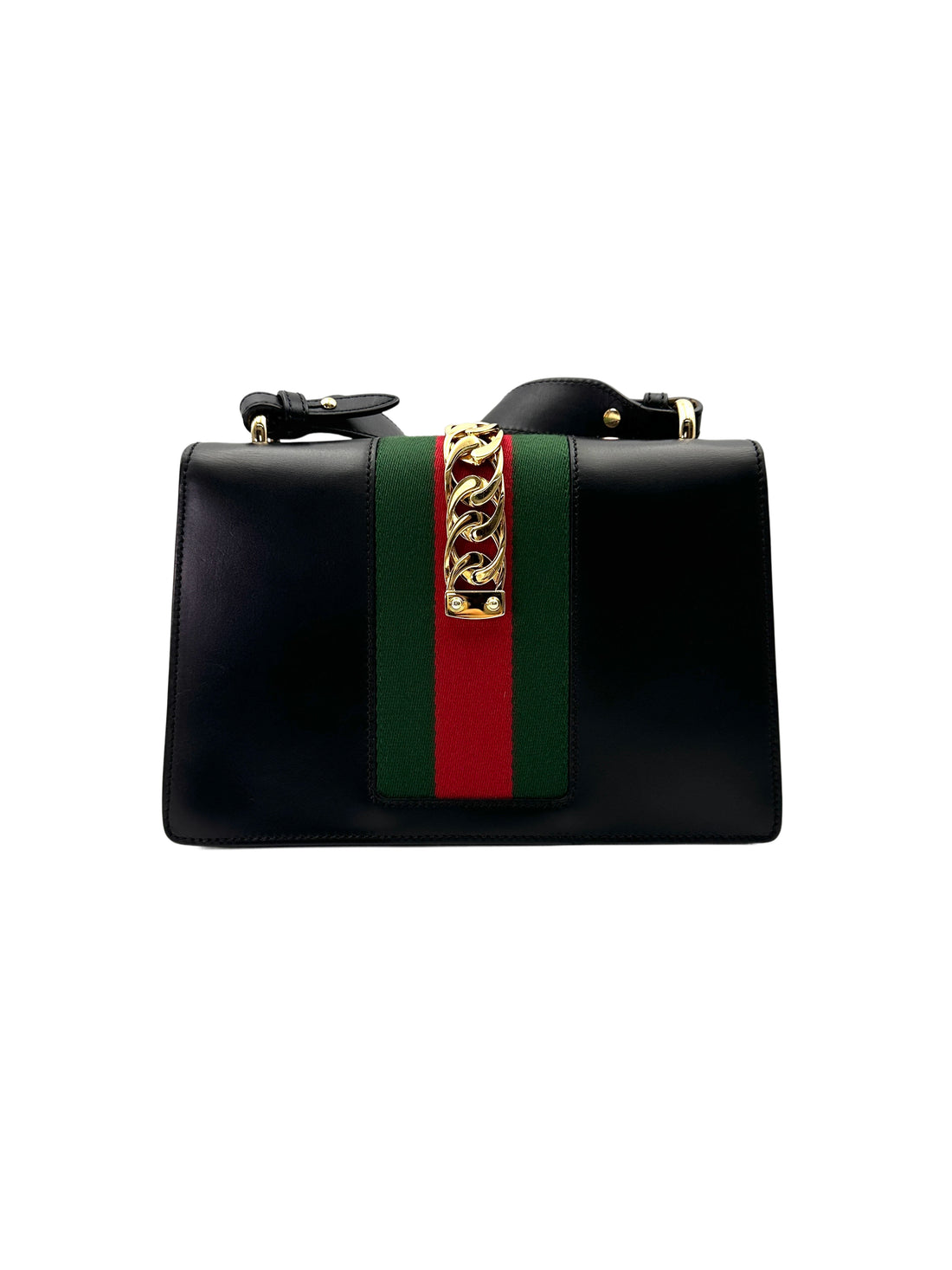 Gucci Sylvie Black Leather Shoulder Bag GG1061