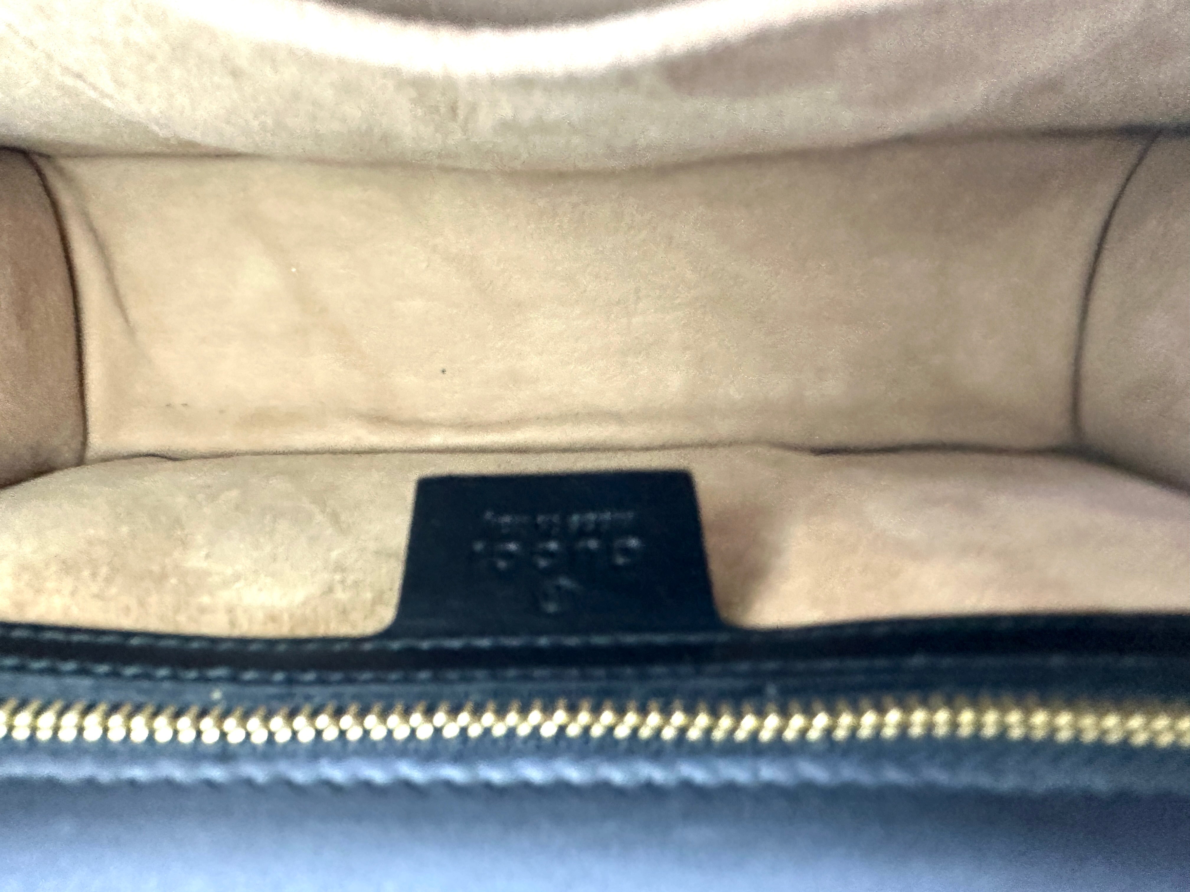 Gucci Sylvie Black Leather Shoulder Bag GG1061