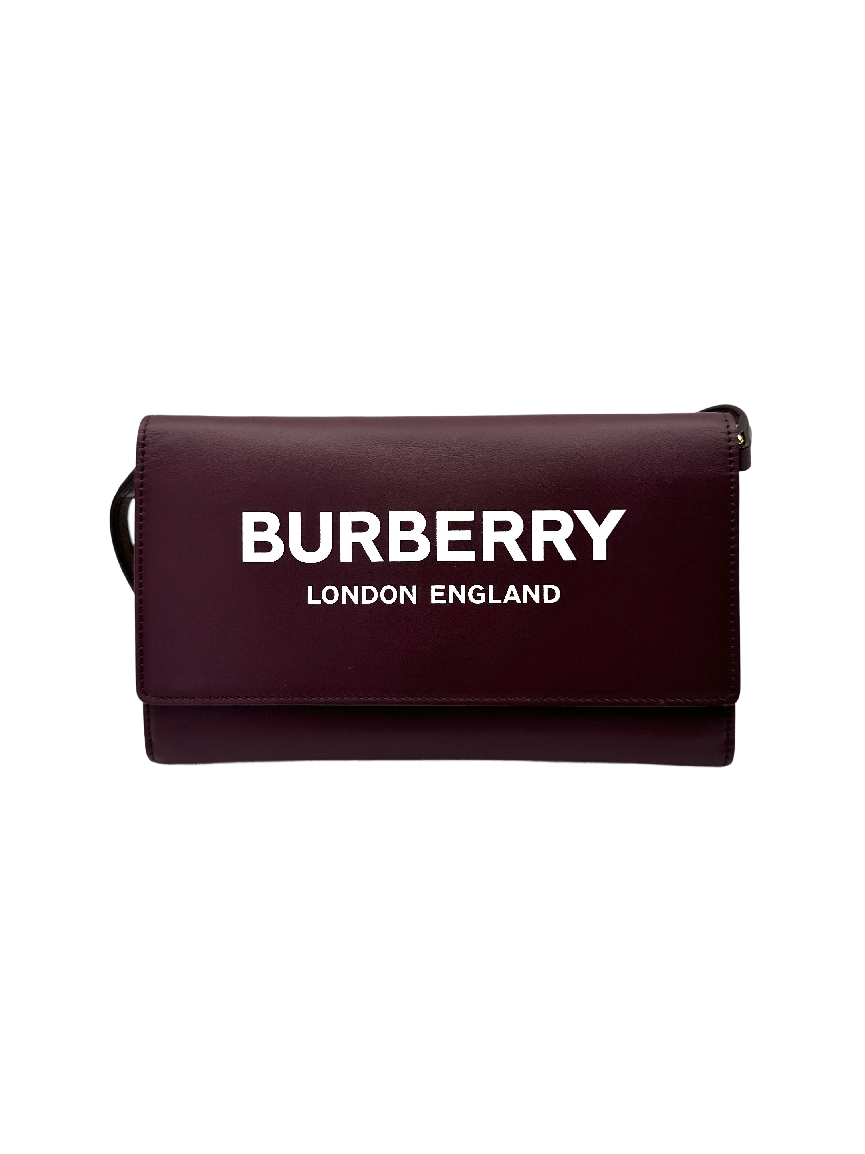 Burberry Hazelmere Burgundy Leather Shoulder Bag BR58
