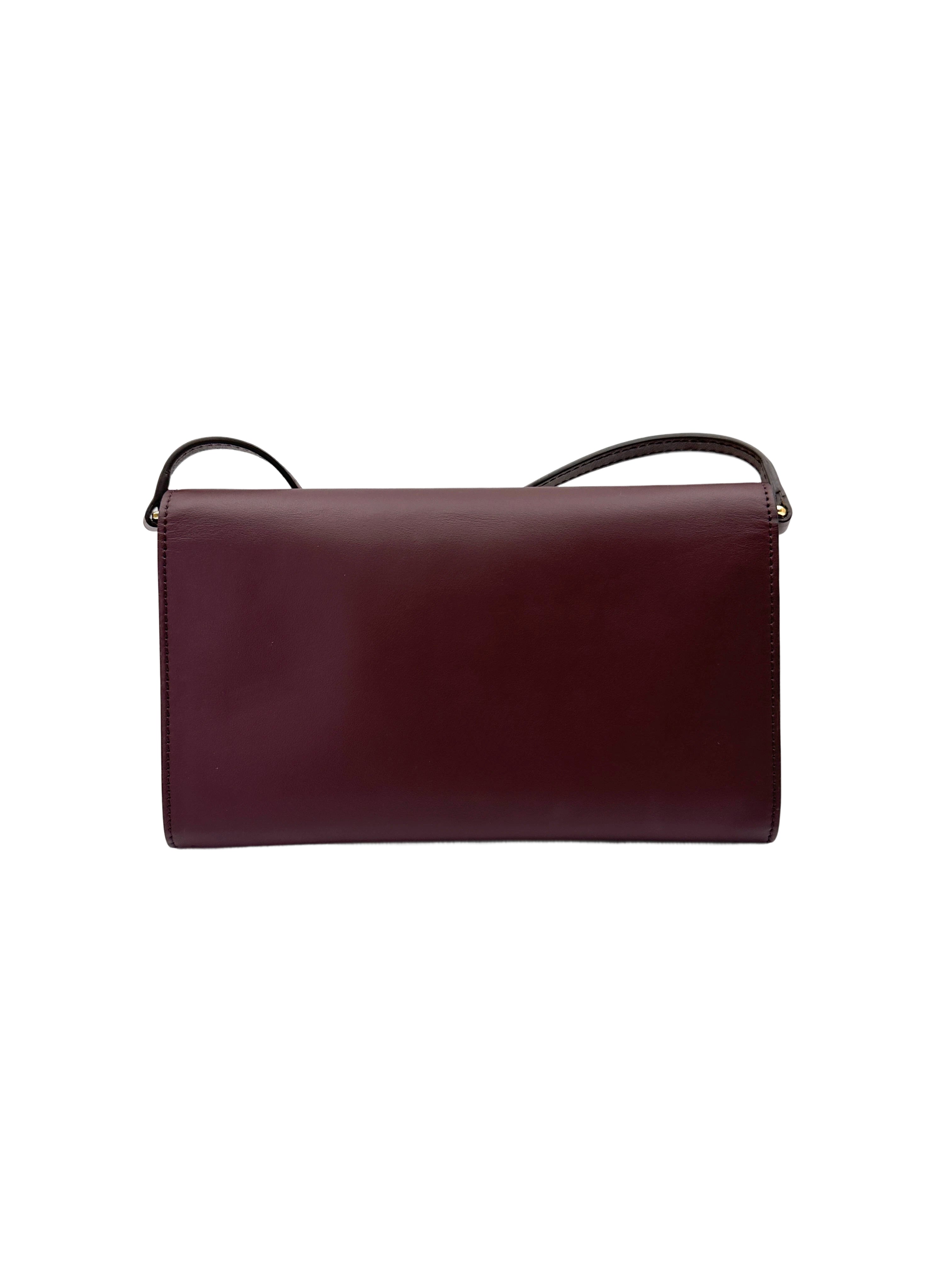 Burberry Hazelmere Burgundy Leather Shoulder Bag BR58