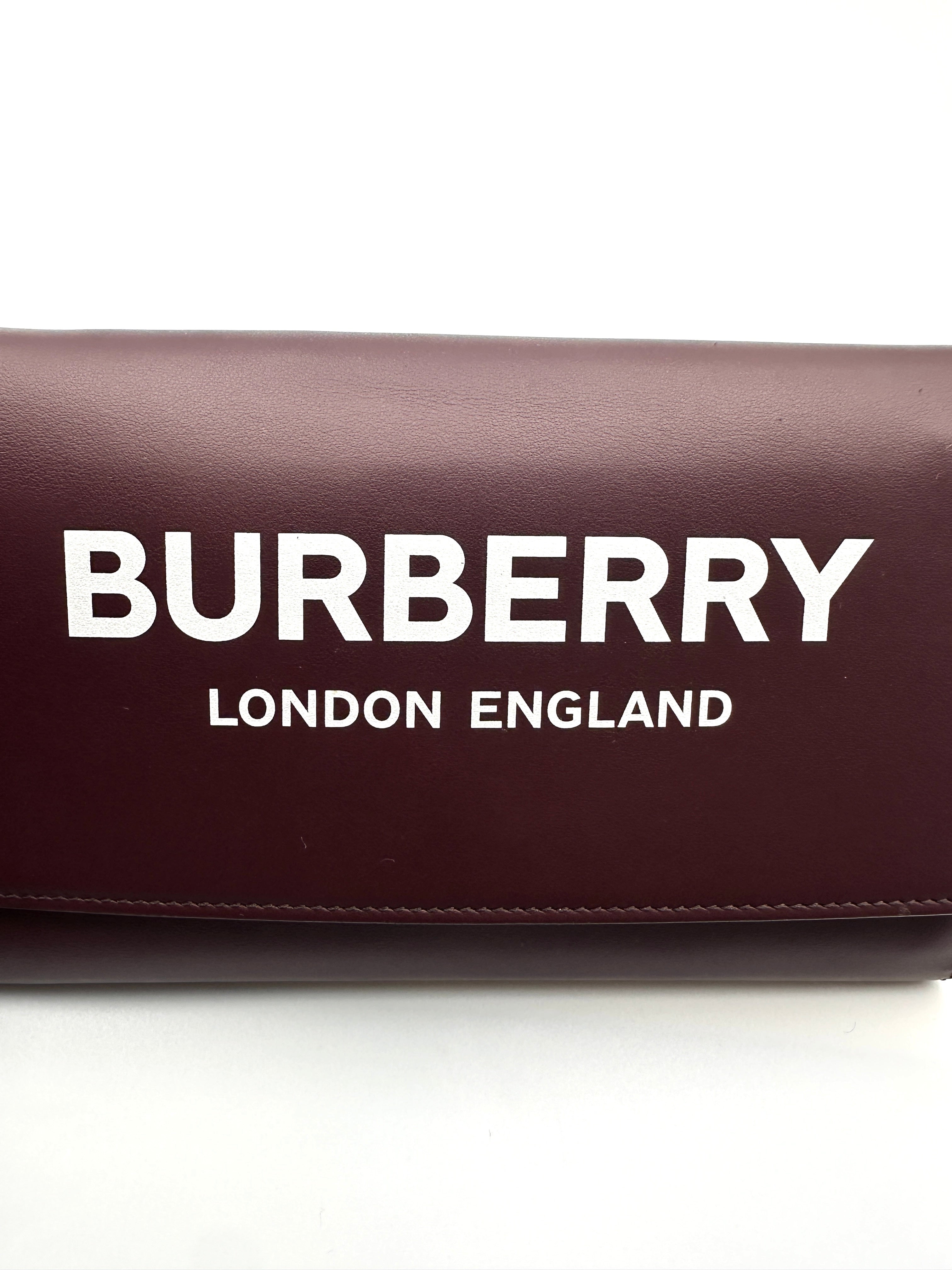 Burberry Hazelmere Burgundy Leather Shoulder Bag BR58