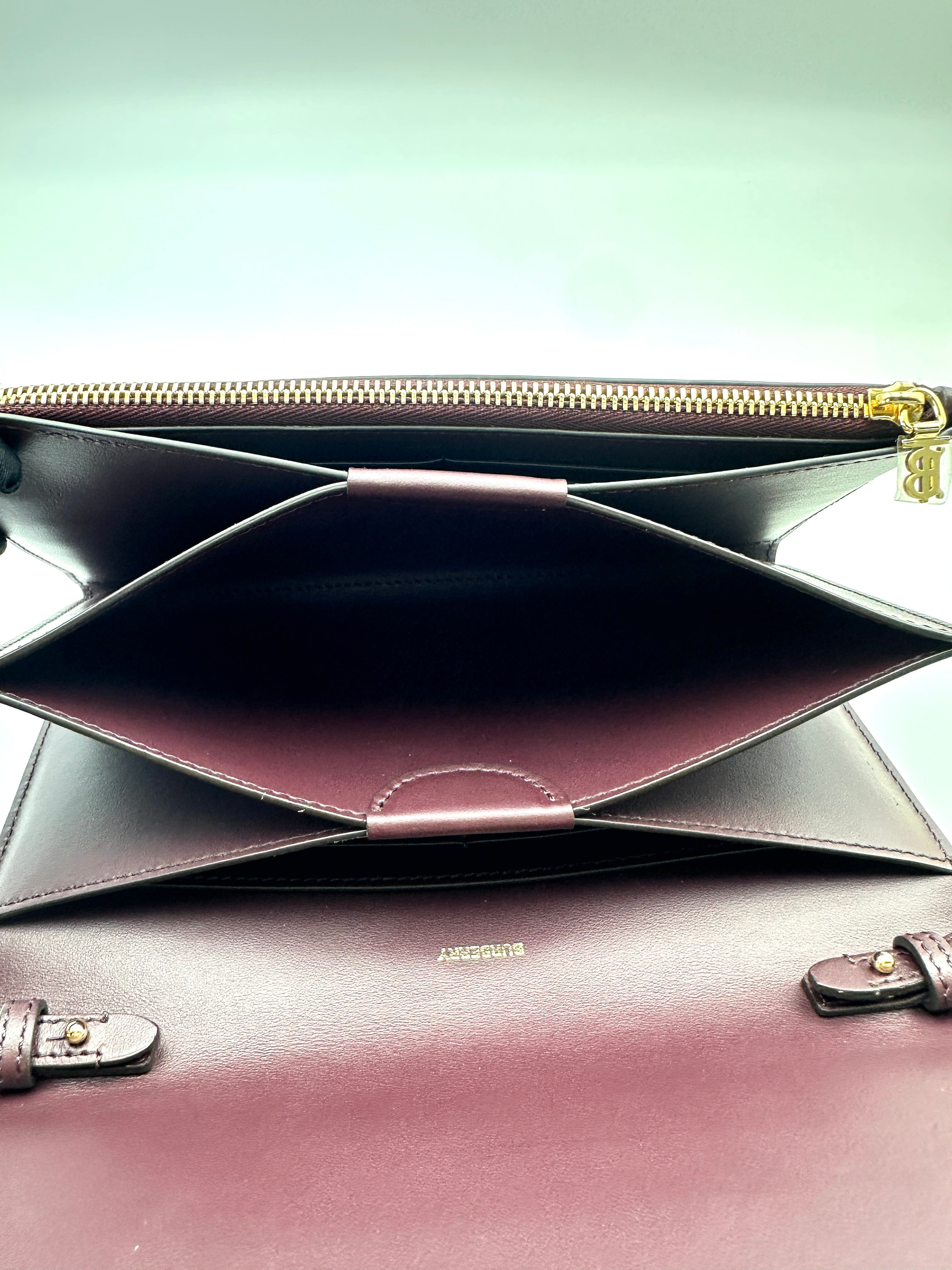 Burberry Hazelmere Burgundy Leather Shoulder Bag BR58