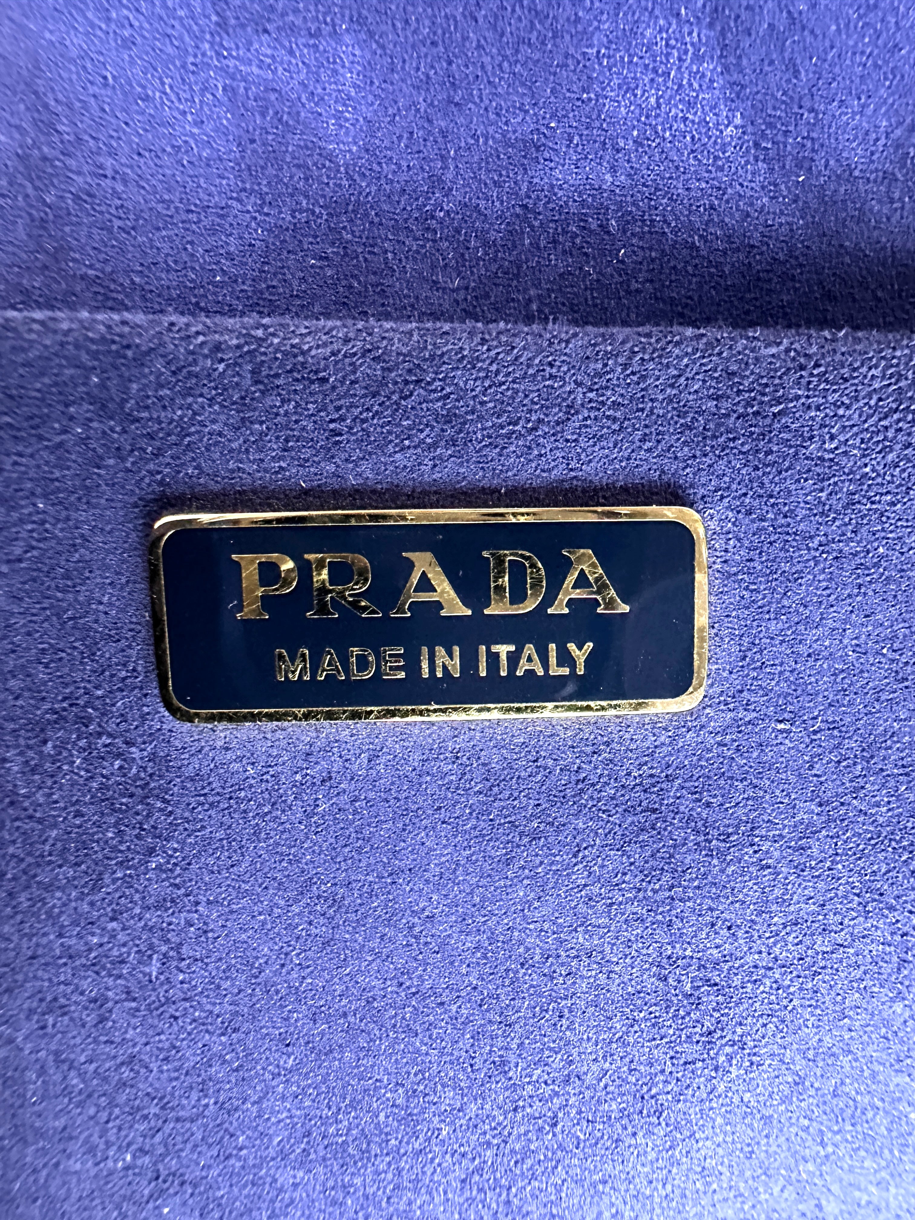 Prada Cahier Black/Blue Velvet Shoulder Bag PR368