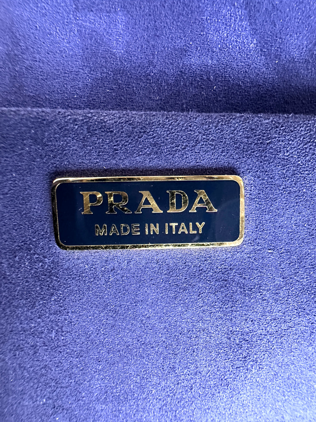 Prada Cahier Black/Blue Velvet Shoulder Bag PR368
