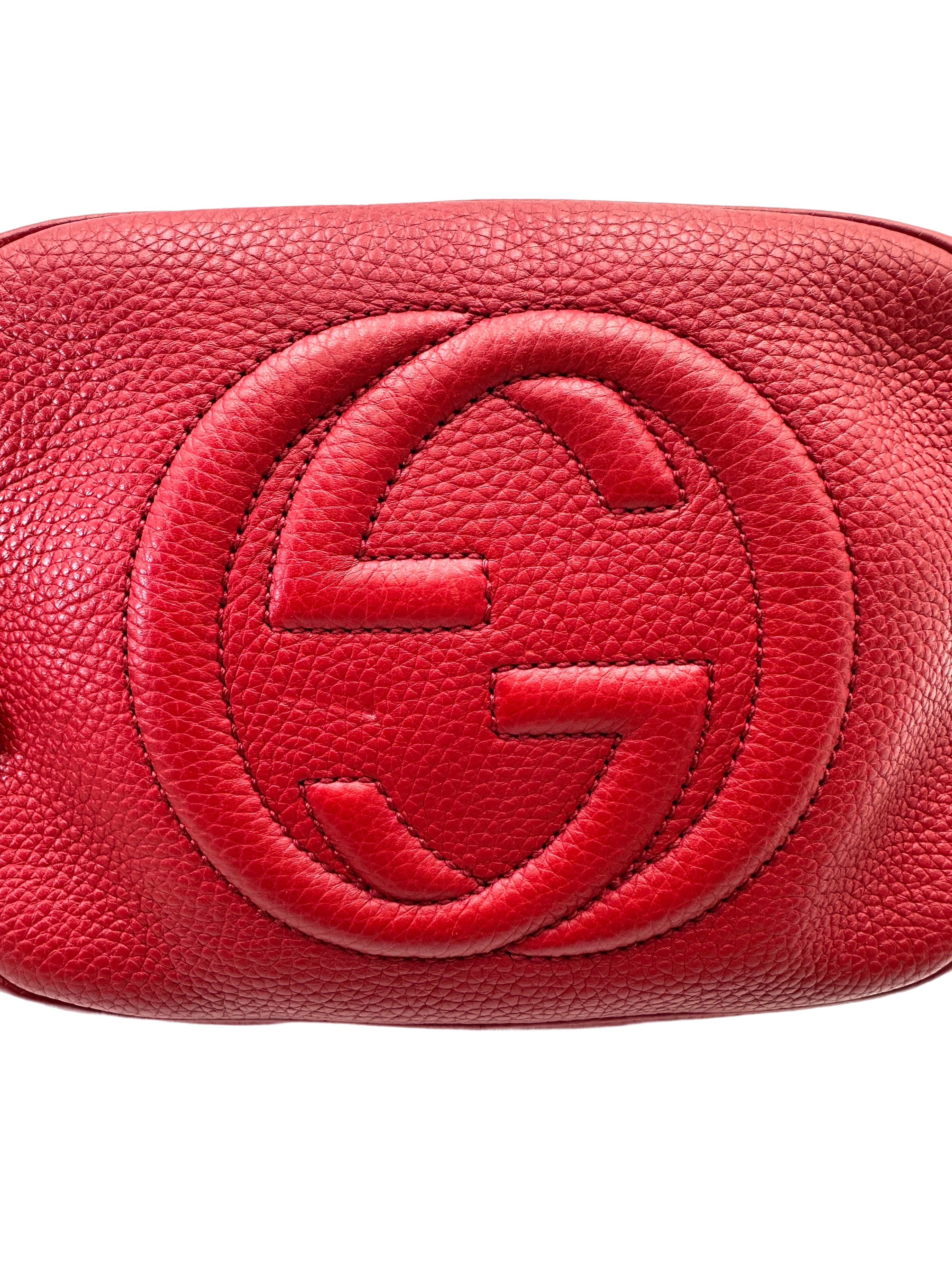 Gucci Soho Disco Red Leather Shoulder Bag GG1063