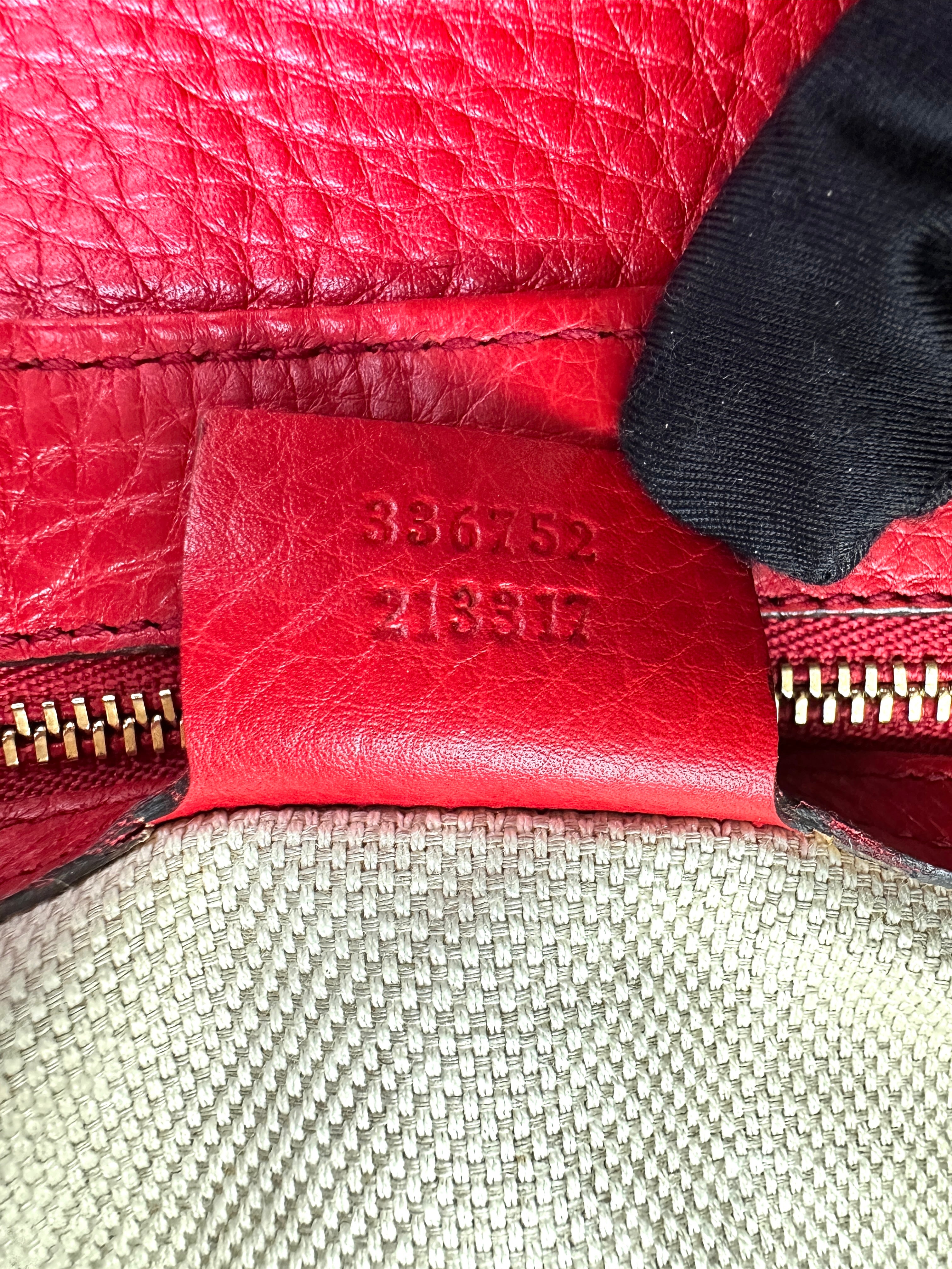 Gucci Soho Disco Red Leather Chain Shoulder Bag GG1065