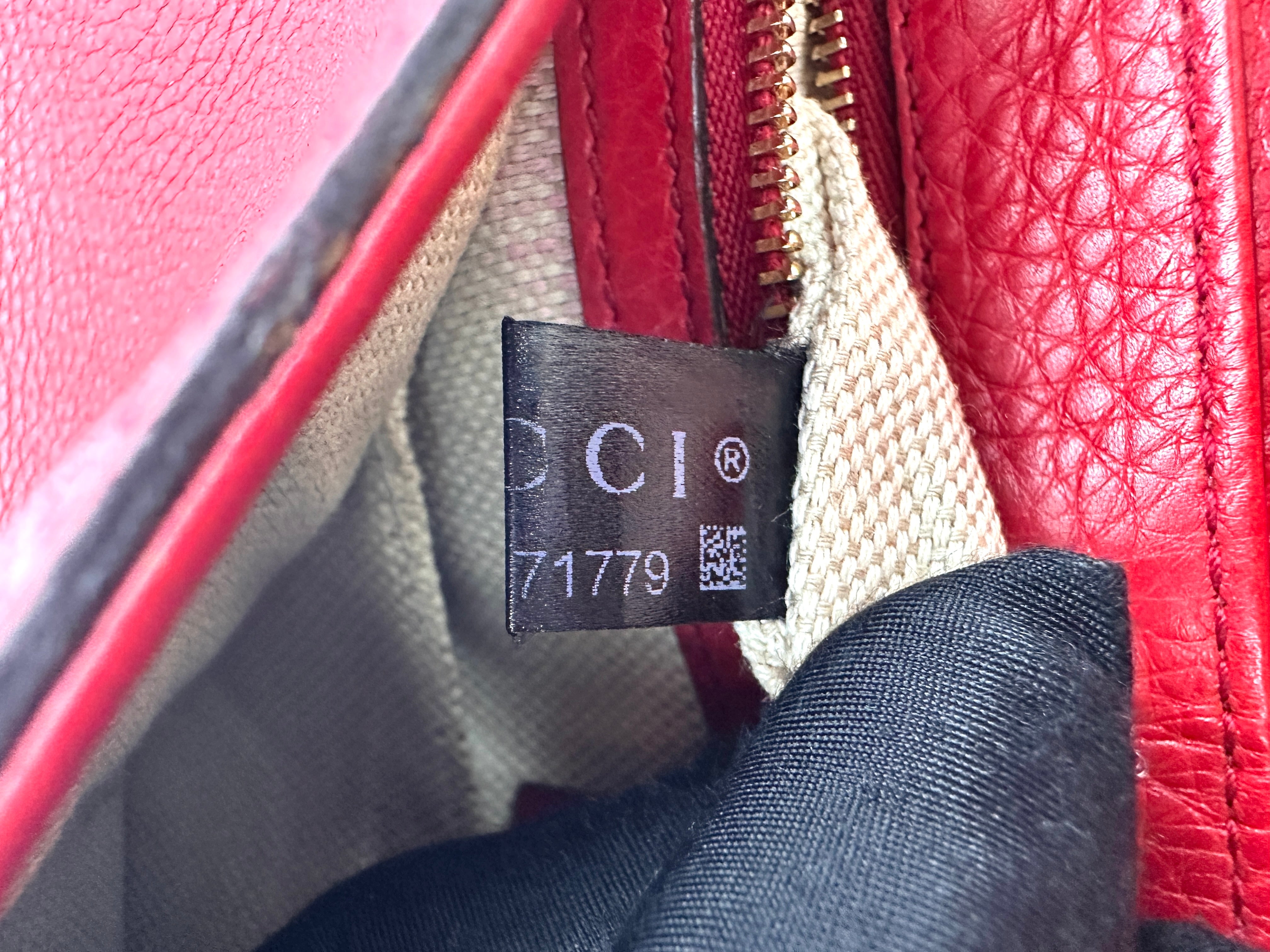Gucci Soho Disco Red Leather Chain Shoulder Bag GG1065